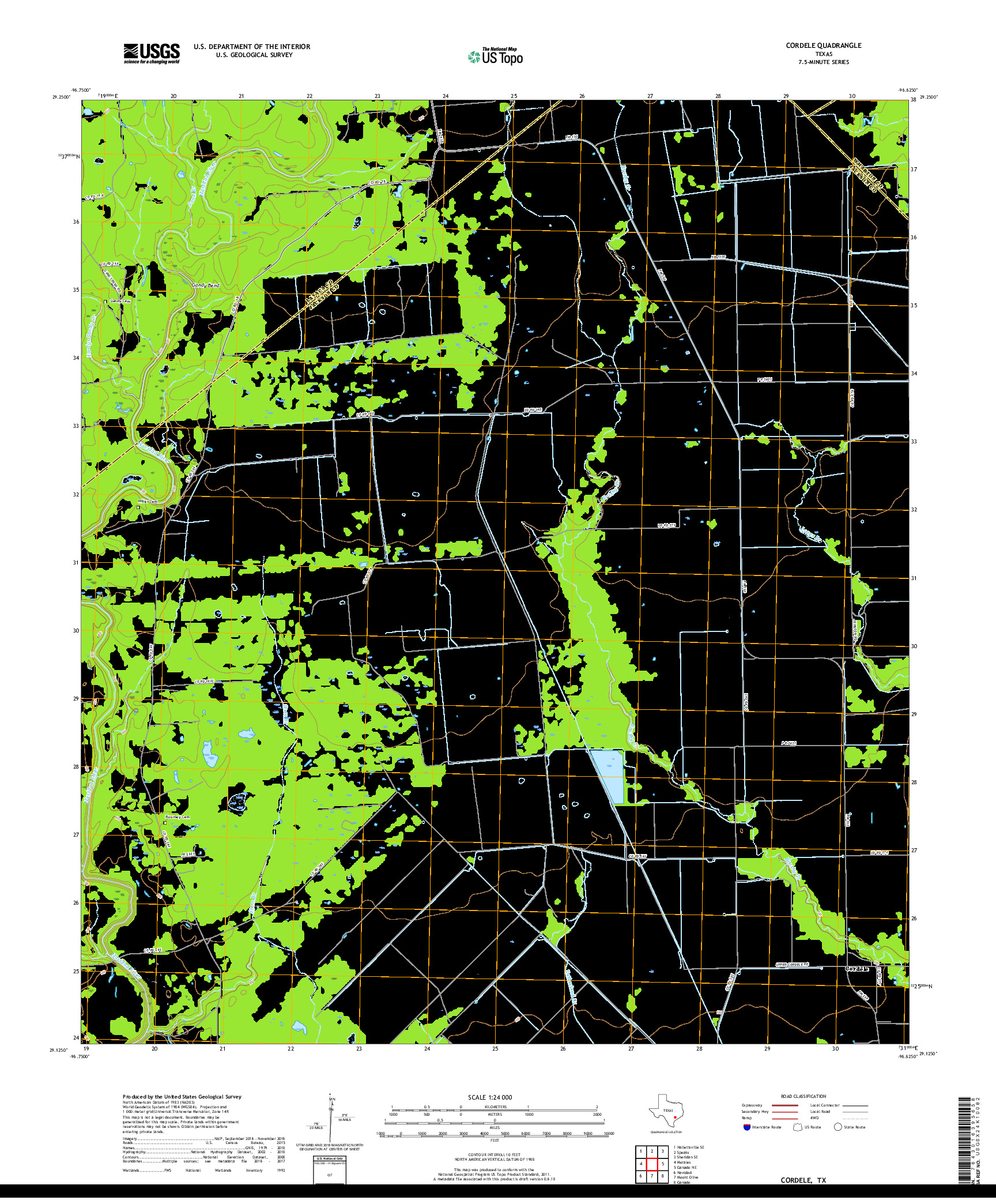 USGS US TOPO 7.5-MINUTE MAP FOR CORDELE, TX 2019