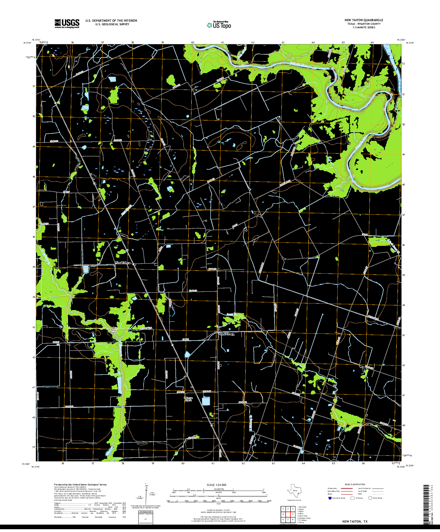 USGS US TOPO 7.5-MINUTE MAP FOR NEW TAITON, TX 2019