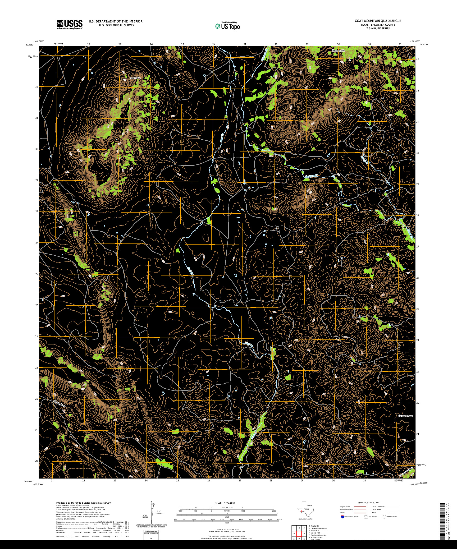 USGS US TOPO 7.5-MINUTE MAP FOR GOAT MOUNTAIN, TX 2019