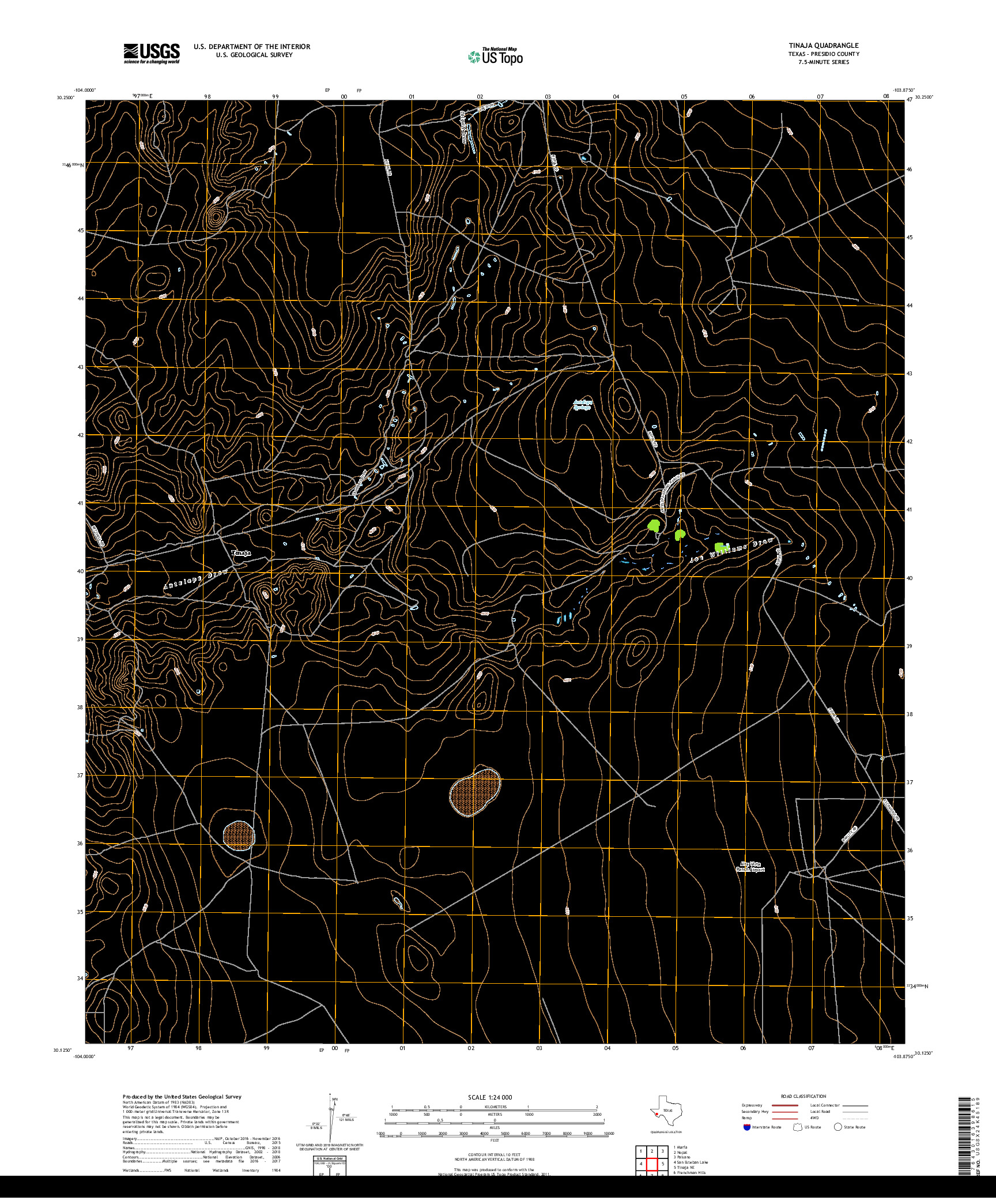 USGS US TOPO 7.5-MINUTE MAP FOR TINAJA, TX 2019