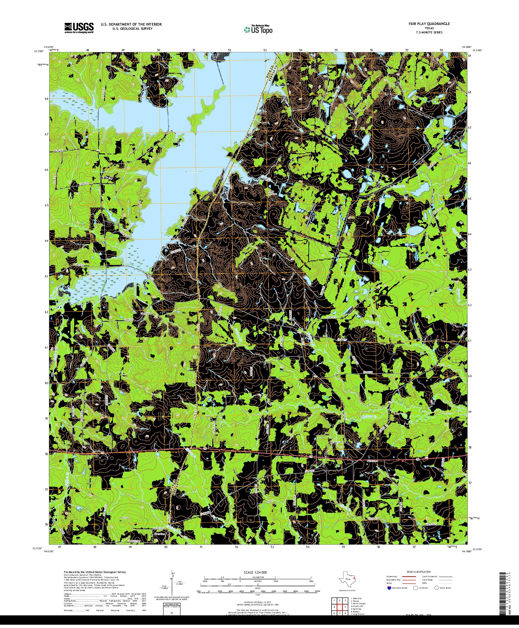 USGS US TOPO 7.5-MINUTE MAP FOR FAIR PLAY, TX 2019