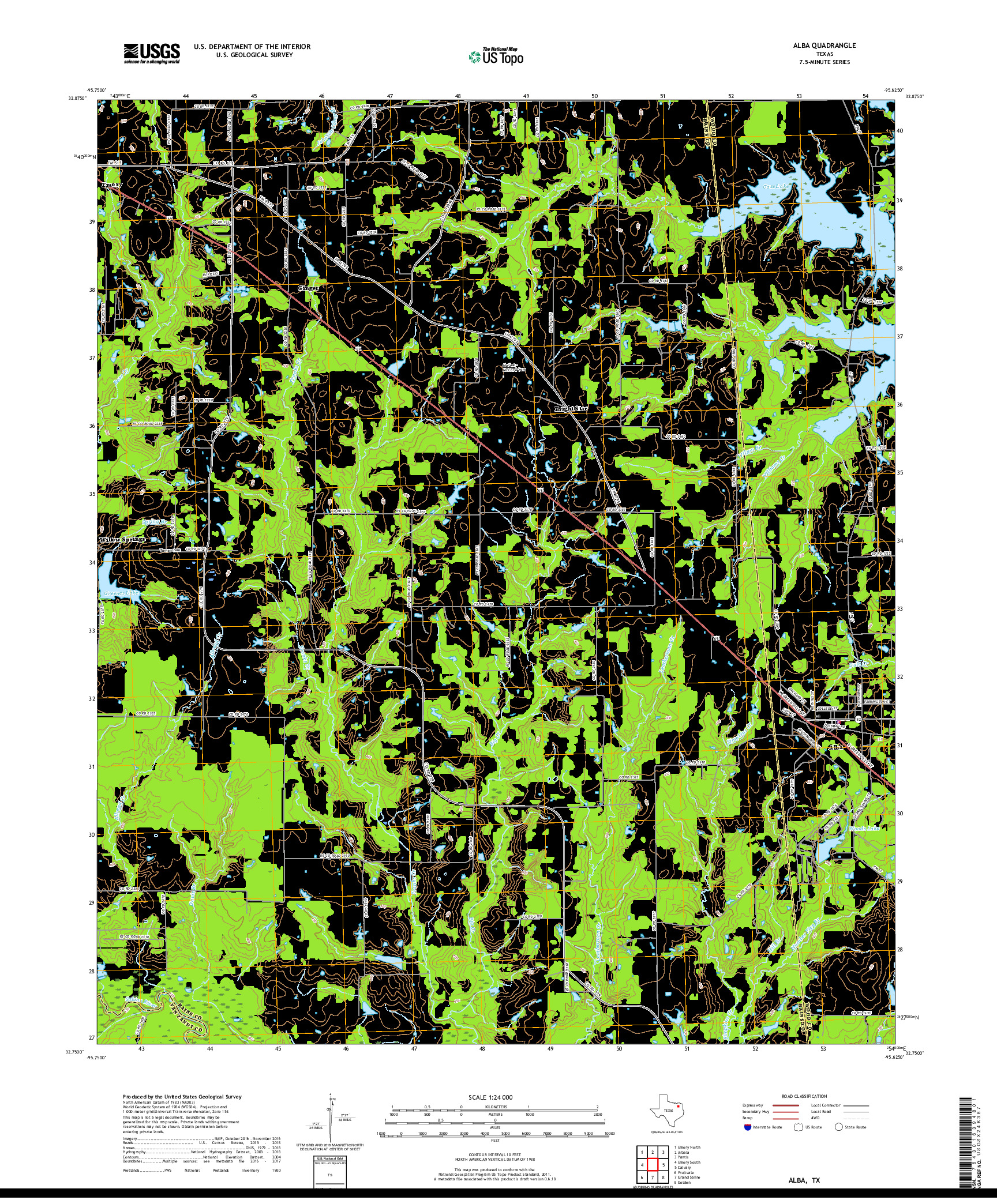 USGS US TOPO 7.5-MINUTE MAP FOR ALBA, TX 2019