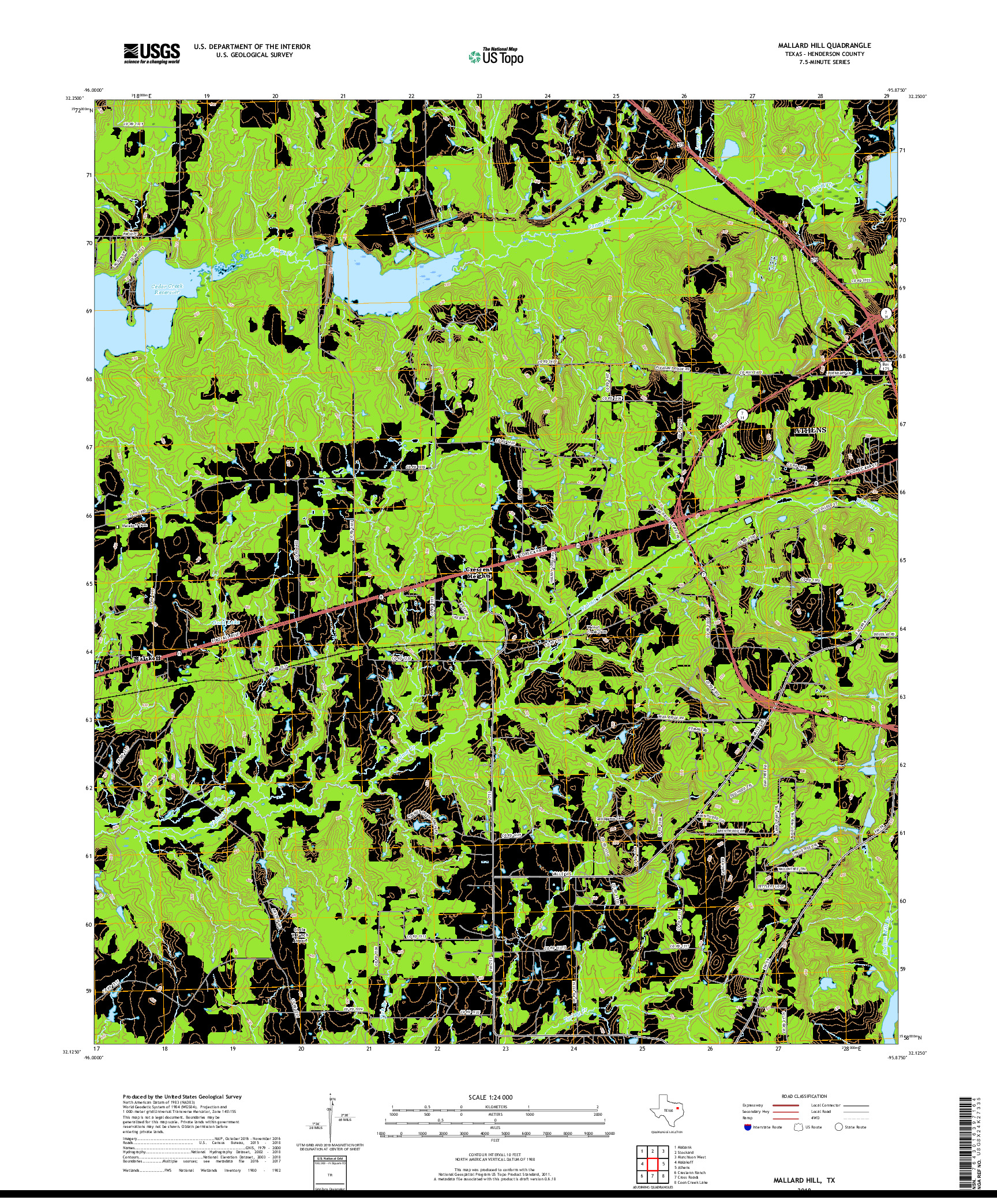 USGS US TOPO 7.5-MINUTE MAP FOR MALLARD HILL, TX 2019