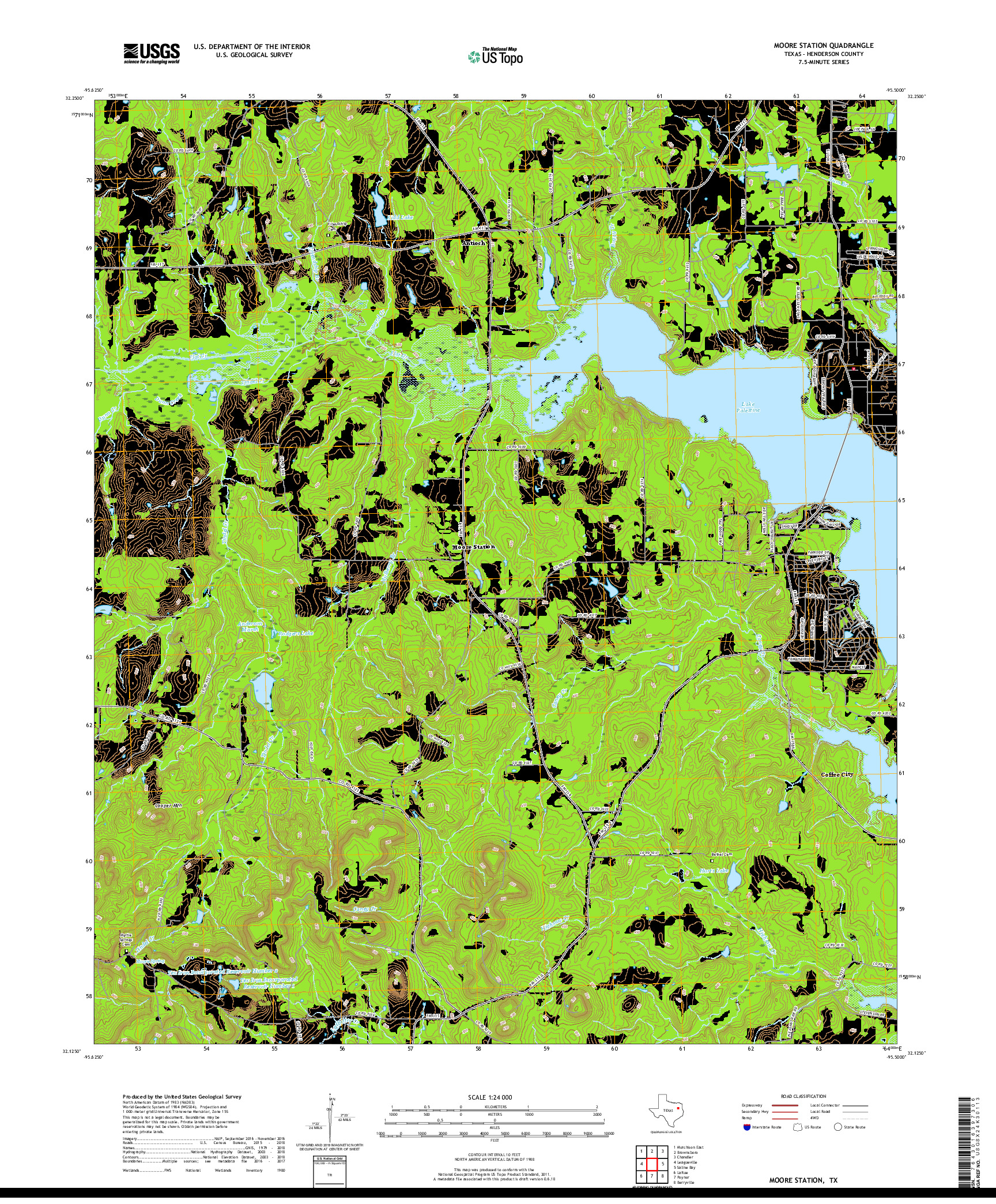 USGS US TOPO 7.5-MINUTE MAP FOR MOORE STATION, TX 2019