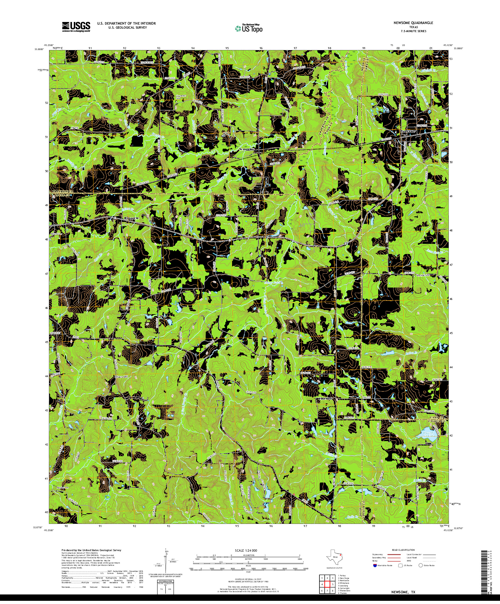 USGS US TOPO 7.5-MINUTE MAP FOR NEWSOME, TX 2019