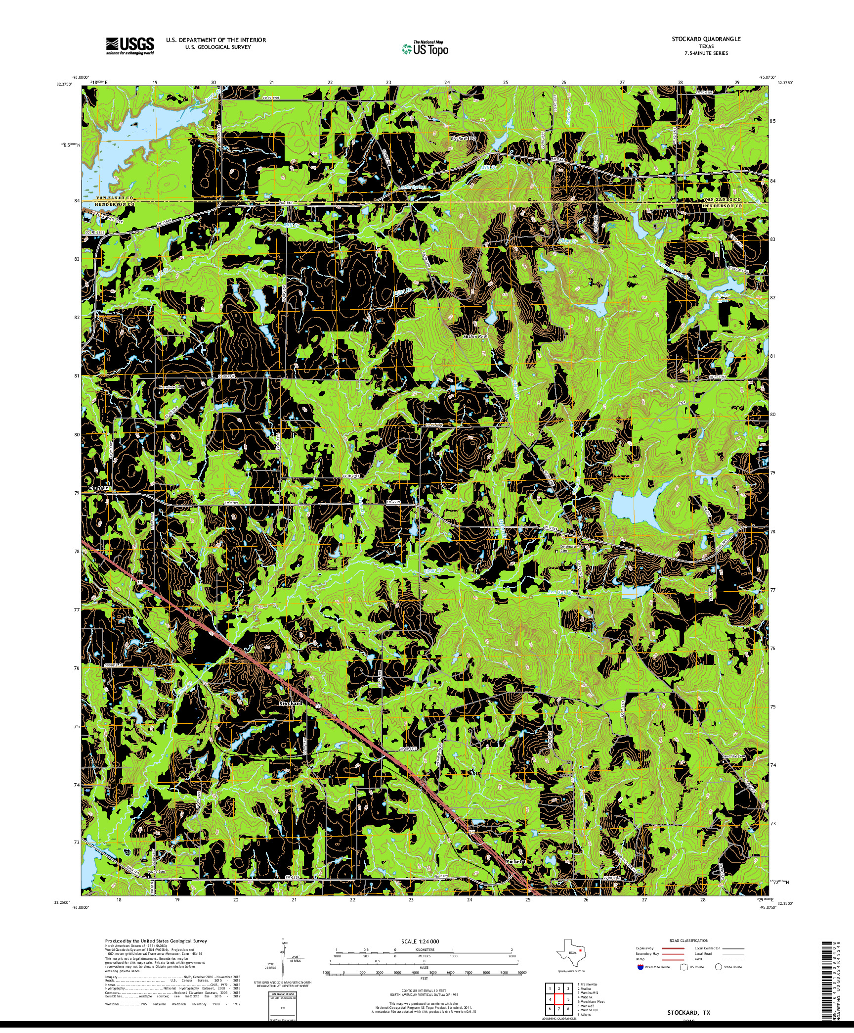 USGS US TOPO 7.5-MINUTE MAP FOR STOCKARD, TX 2019