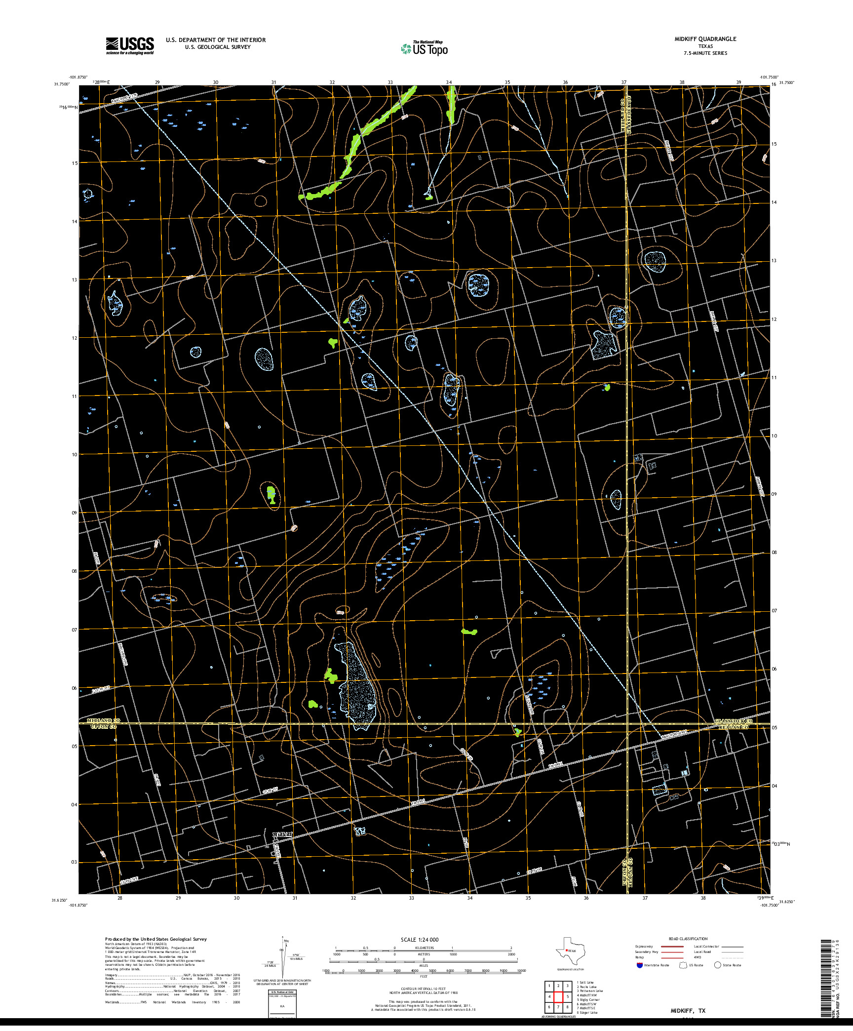 USGS US TOPO 7.5-MINUTE MAP FOR MIDKIFF, TX 2019