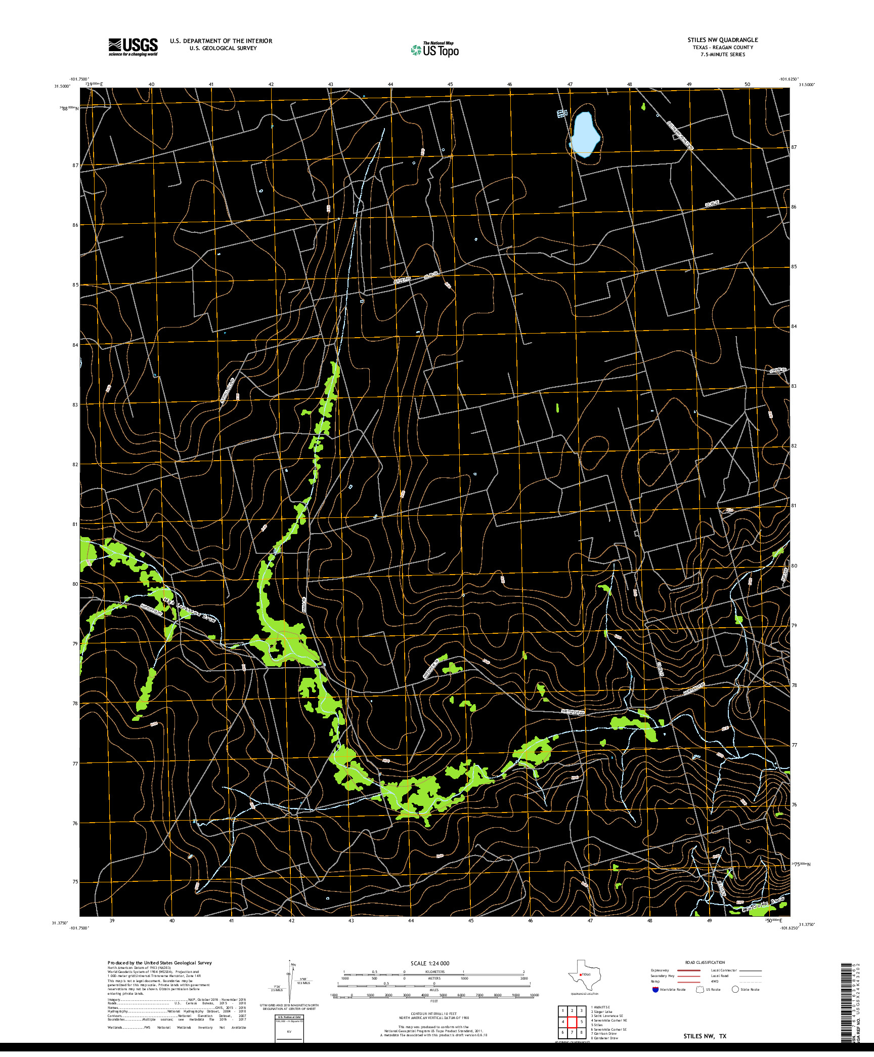 USGS US TOPO 7.5-MINUTE MAP FOR STILES NW, TX 2019