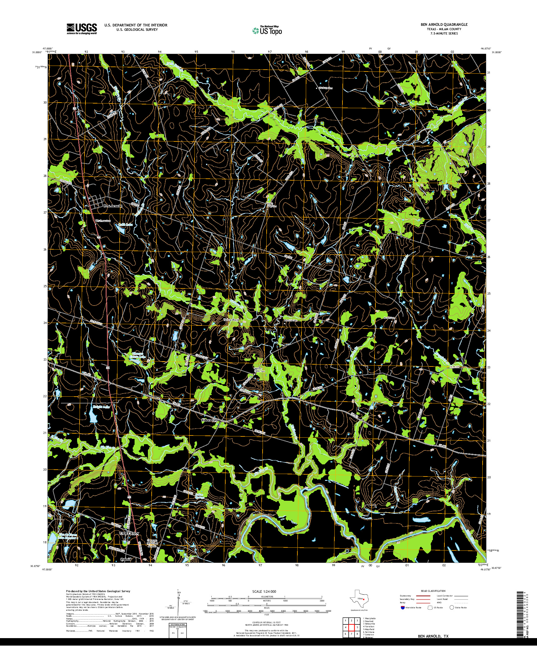 USGS US TOPO 7.5-MINUTE MAP FOR BEN ARNOLD, TX 2019