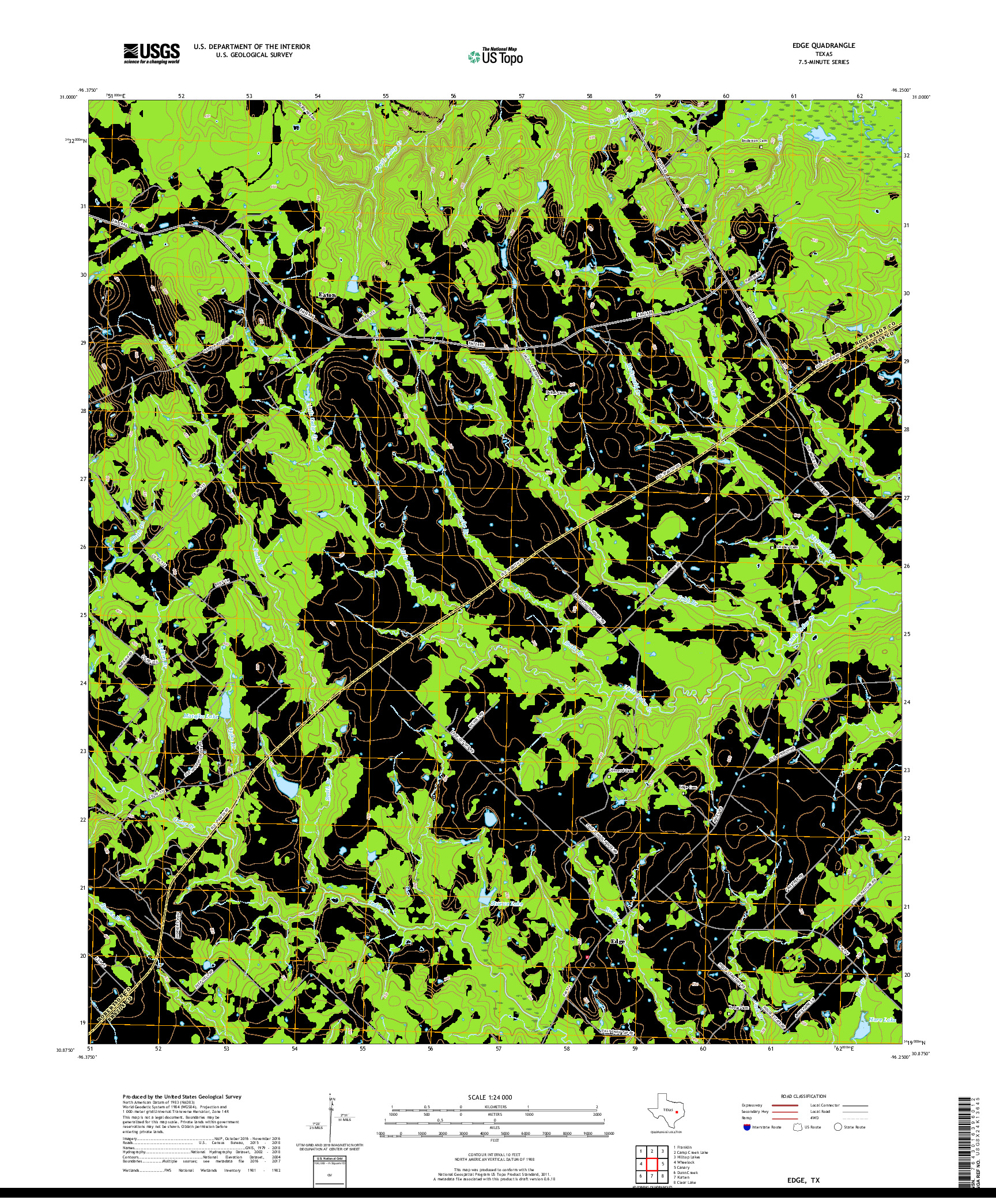 USGS US TOPO 7.5-MINUTE MAP FOR EDGE, TX 2019