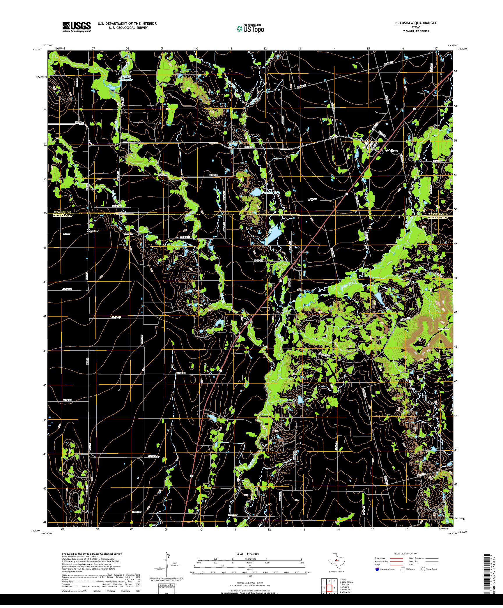 USGS US TOPO 7.5-MINUTE MAP FOR BRADSHAW, TX 2019