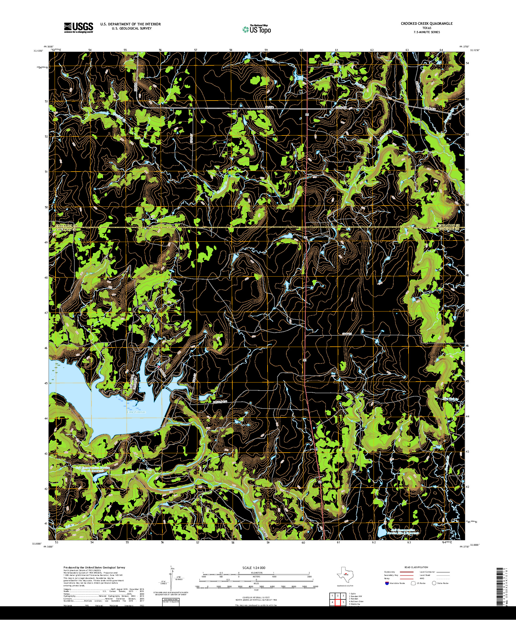 USGS US TOPO 7.5-MINUTE MAP FOR CROOKED CREEK, TX 2019
