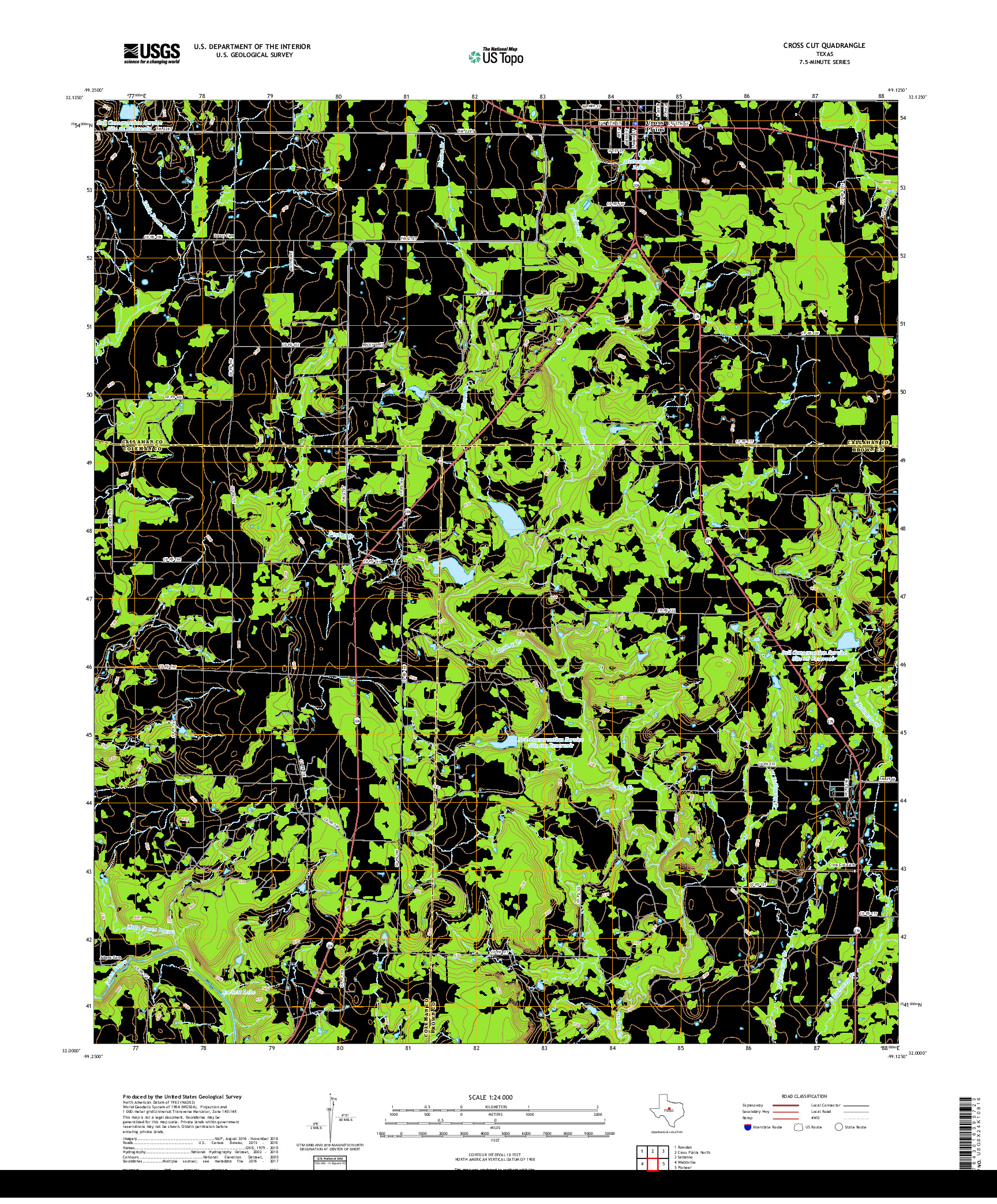 USGS US TOPO 7.5-MINUTE MAP FOR CROSS CUT, TX 2019