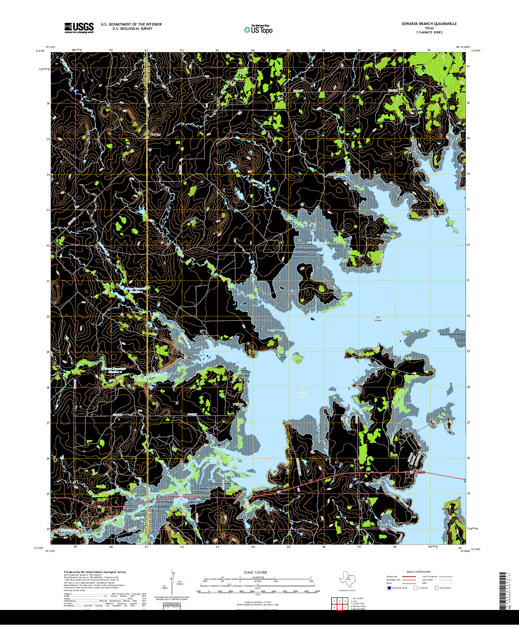 USGS US TOPO 7.5-MINUTE MAP FOR EDWARDS BRANCH, TX 2019