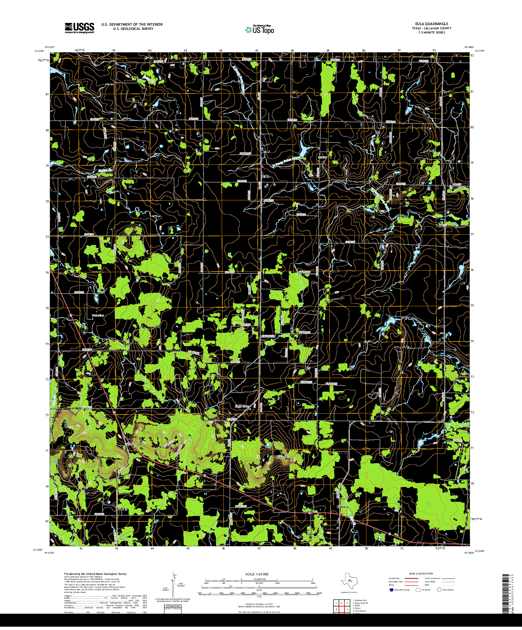 USGS US TOPO 7.5-MINUTE MAP FOR EULA, TX 2019