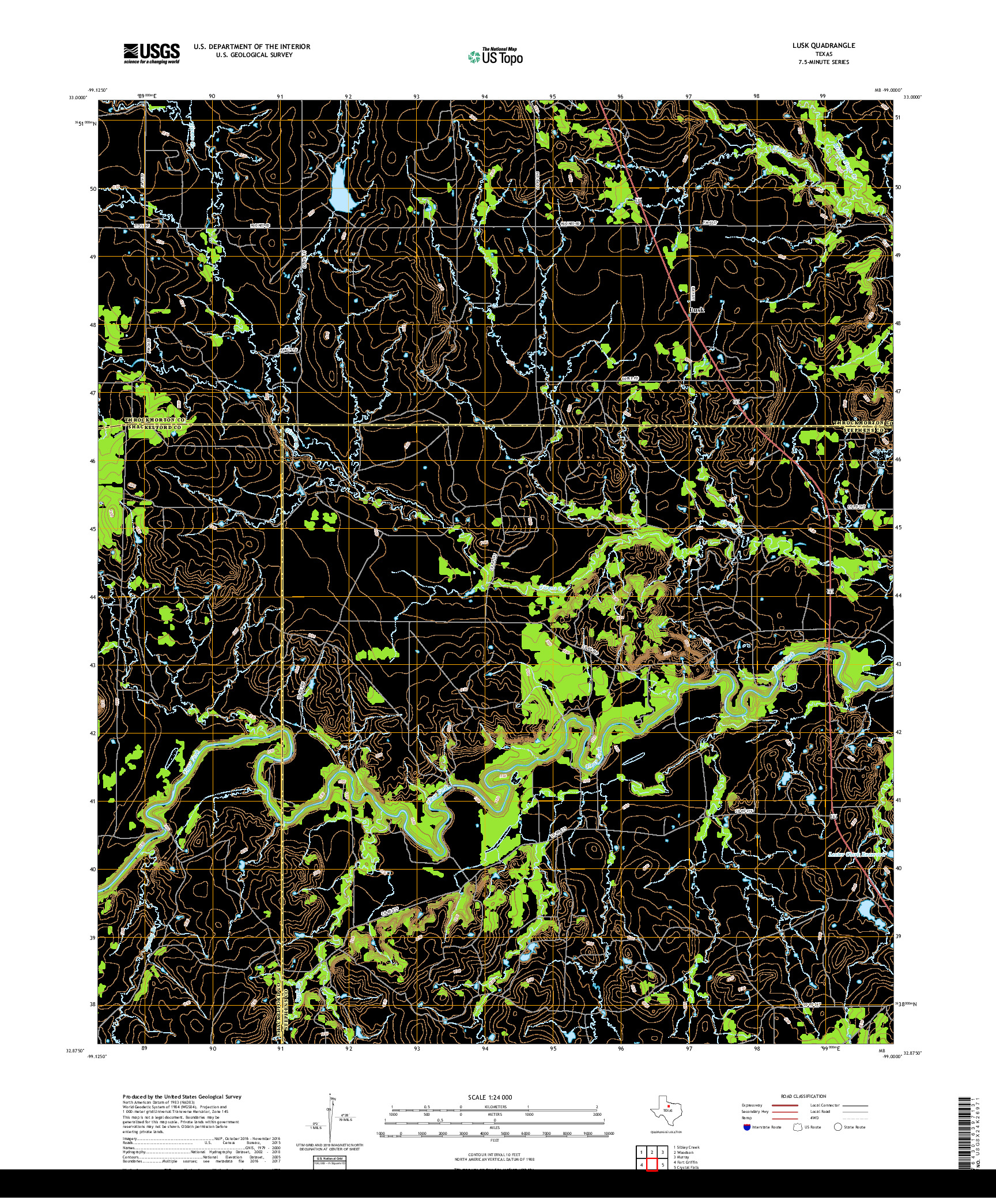 USGS US TOPO 7.5-MINUTE MAP FOR LUSK, TX 2019