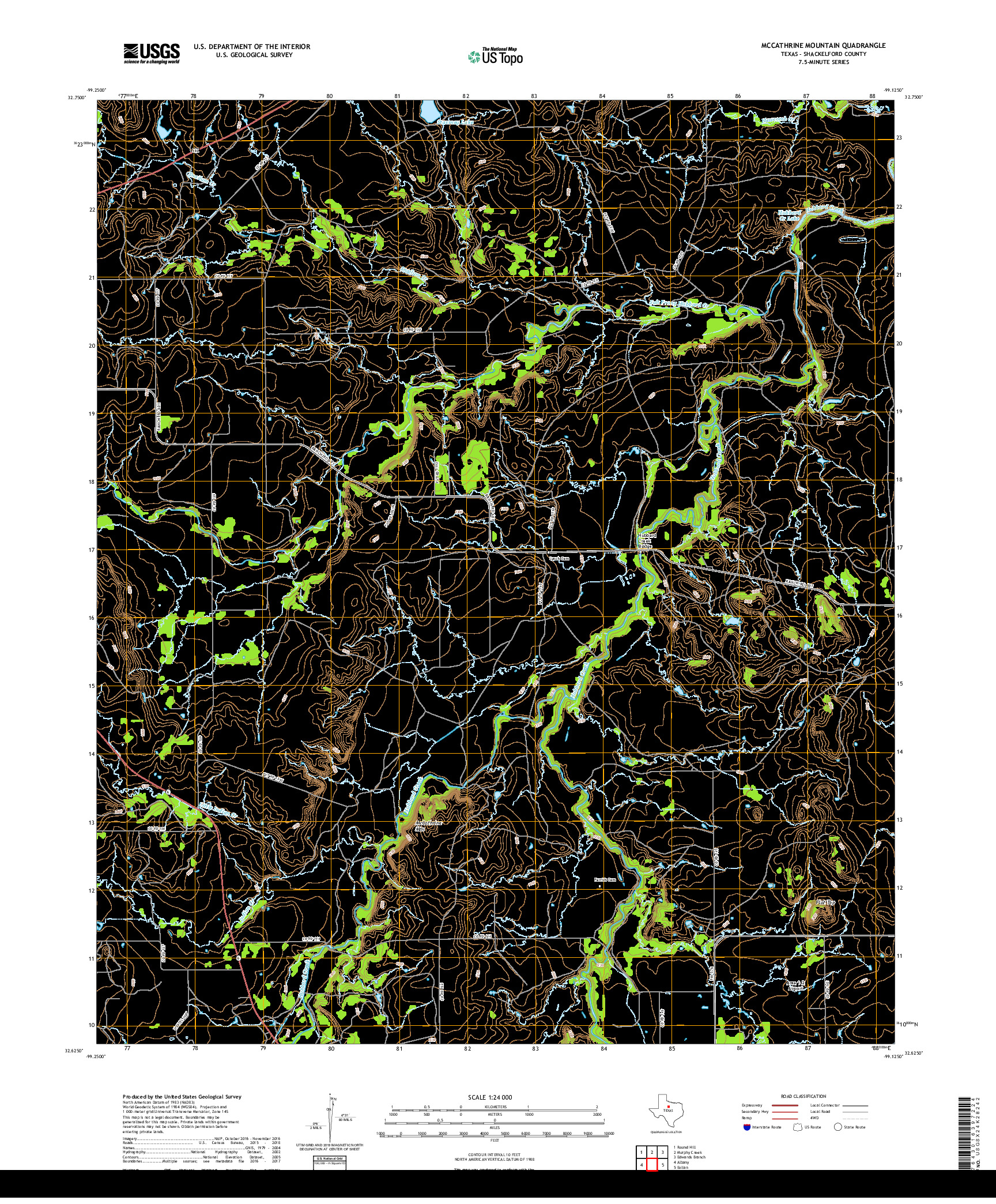 USGS US TOPO 7.5-MINUTE MAP FOR MCCATHRINE MOUNTAIN, TX 2019