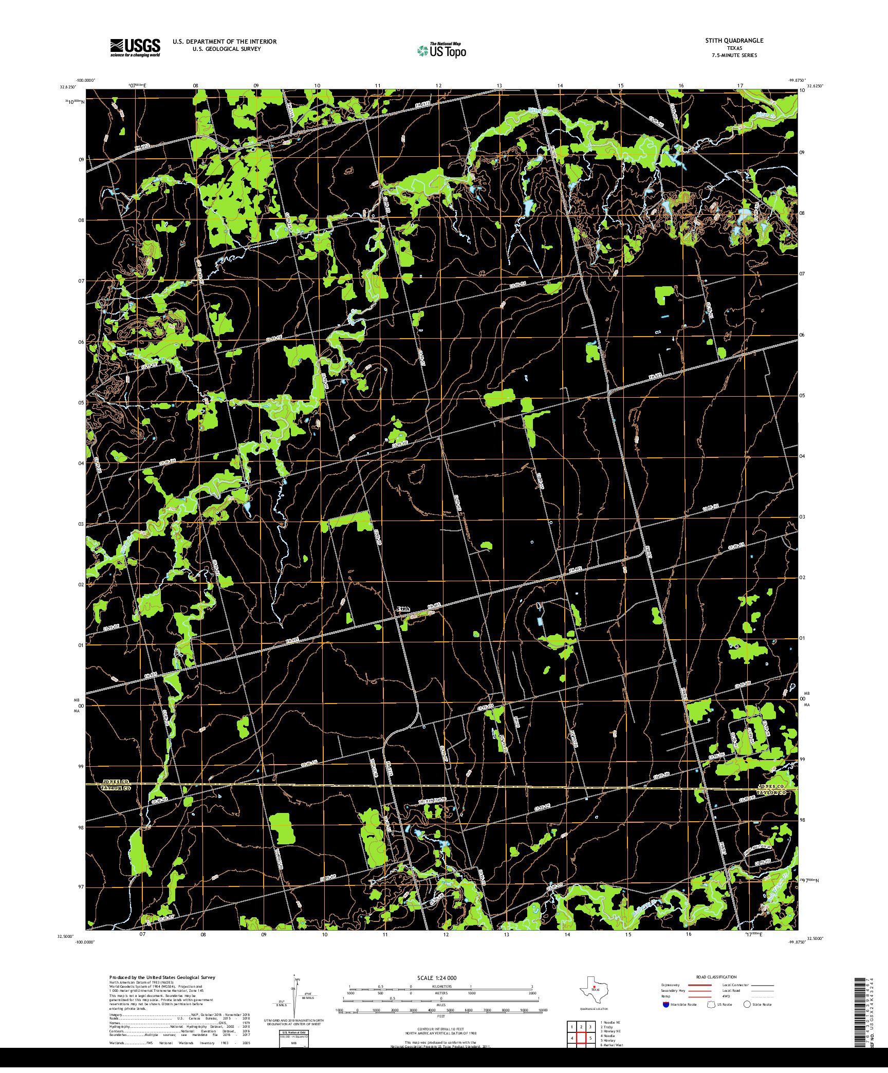 USGS US TOPO 7.5-MINUTE MAP FOR STITH, TX 2019