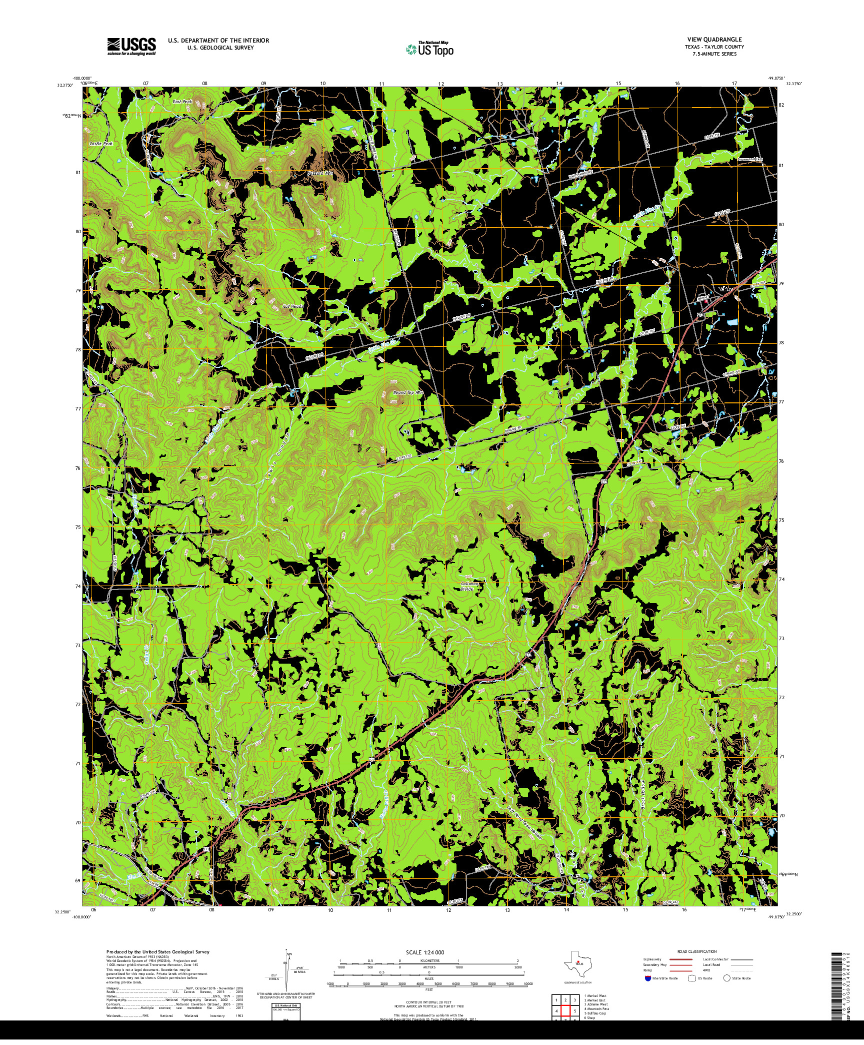 USGS US TOPO 7.5-MINUTE MAP FOR VIEW, TX 2019