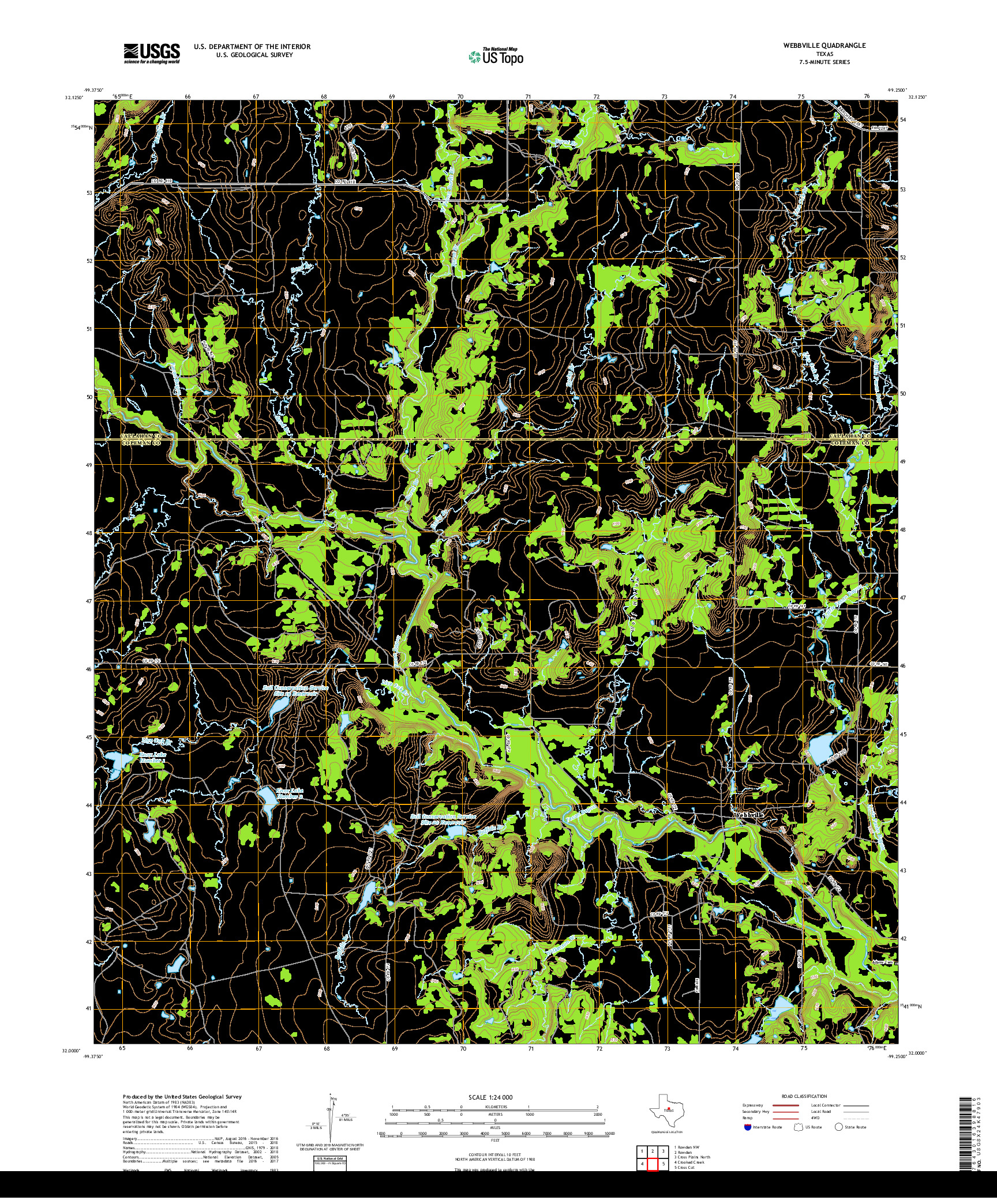 USGS US TOPO 7.5-MINUTE MAP FOR WEBBVILLE, TX 2019