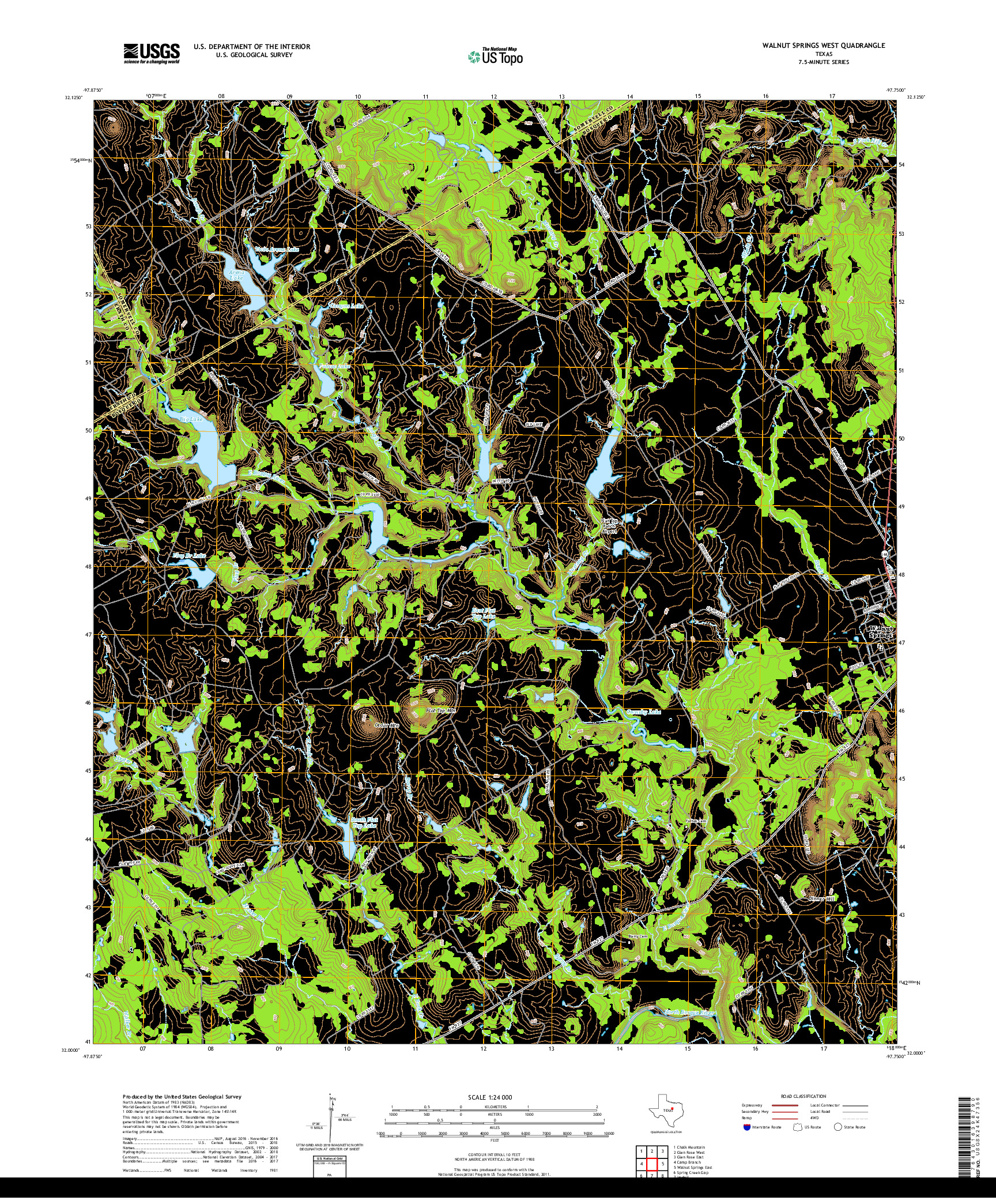 USGS US TOPO 7.5-MINUTE MAP FOR WALNUT SPRINGS WEST, TX 2019