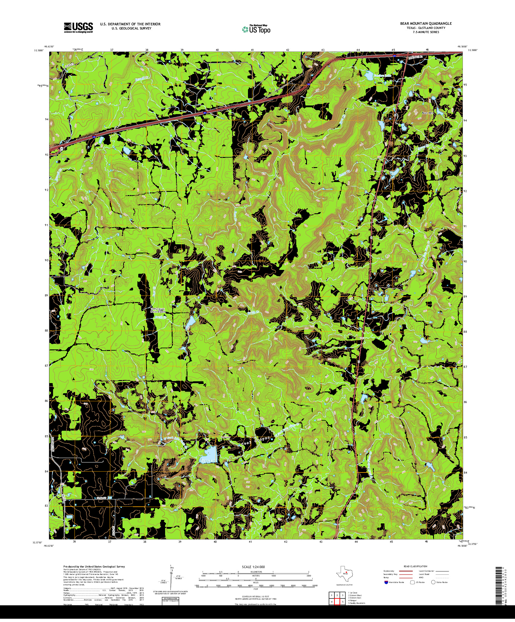 USGS US TOPO 7.5-MINUTE MAP FOR BEAR MOUNTAIN, TX 2019