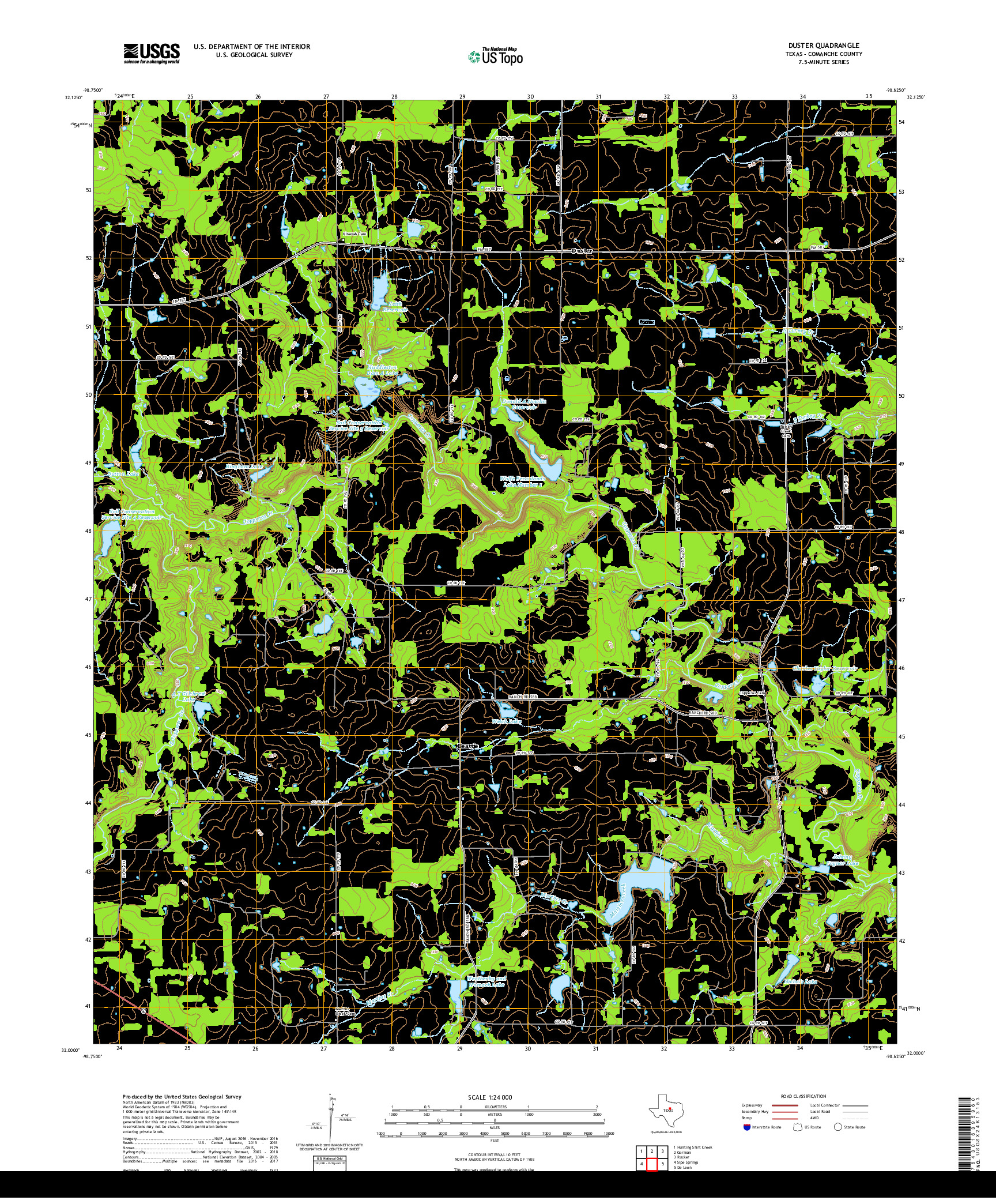 USGS US TOPO 7.5-MINUTE MAP FOR DUSTER, TX 2019