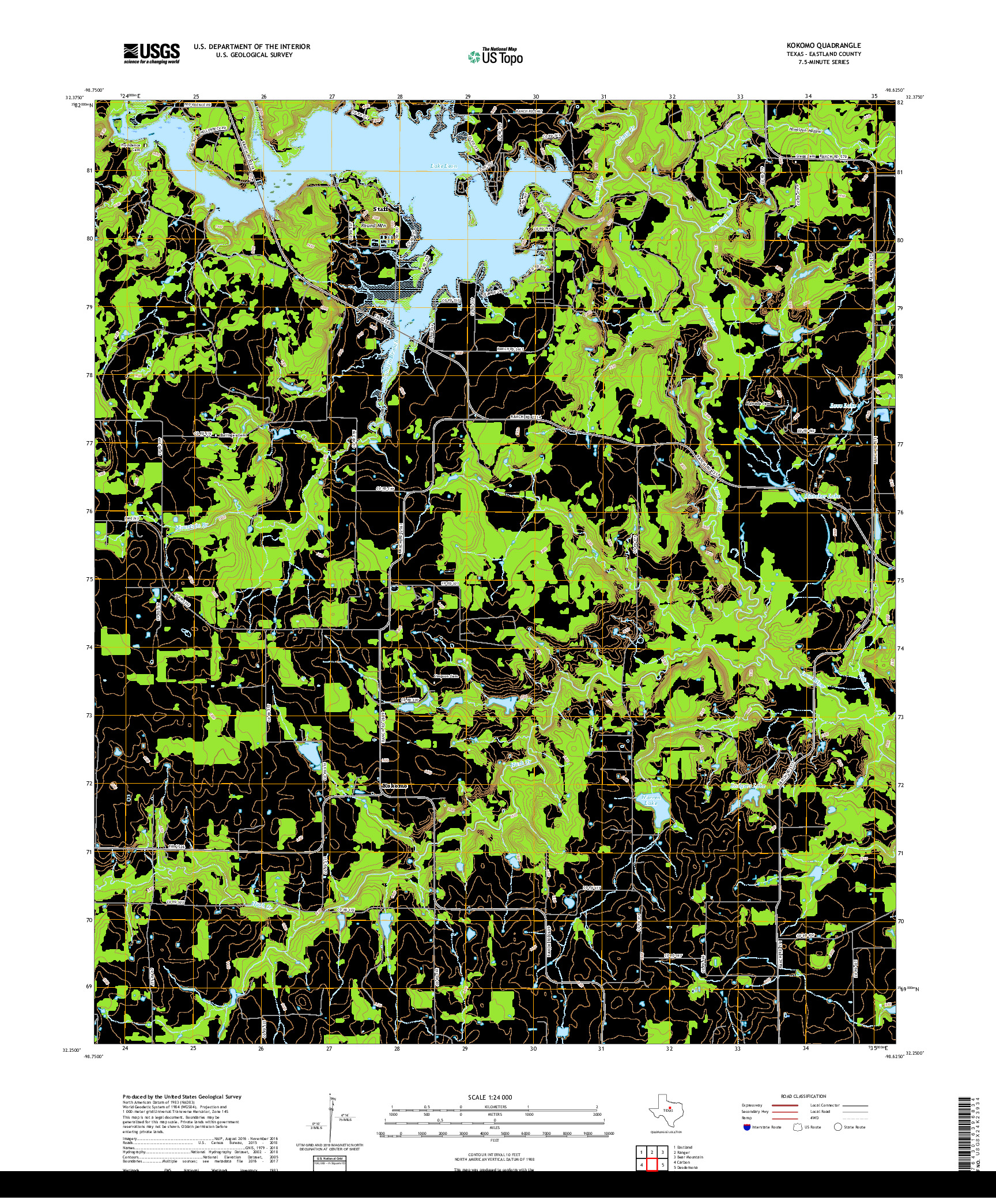 USGS US TOPO 7.5-MINUTE MAP FOR KOKOMO, TX 2019