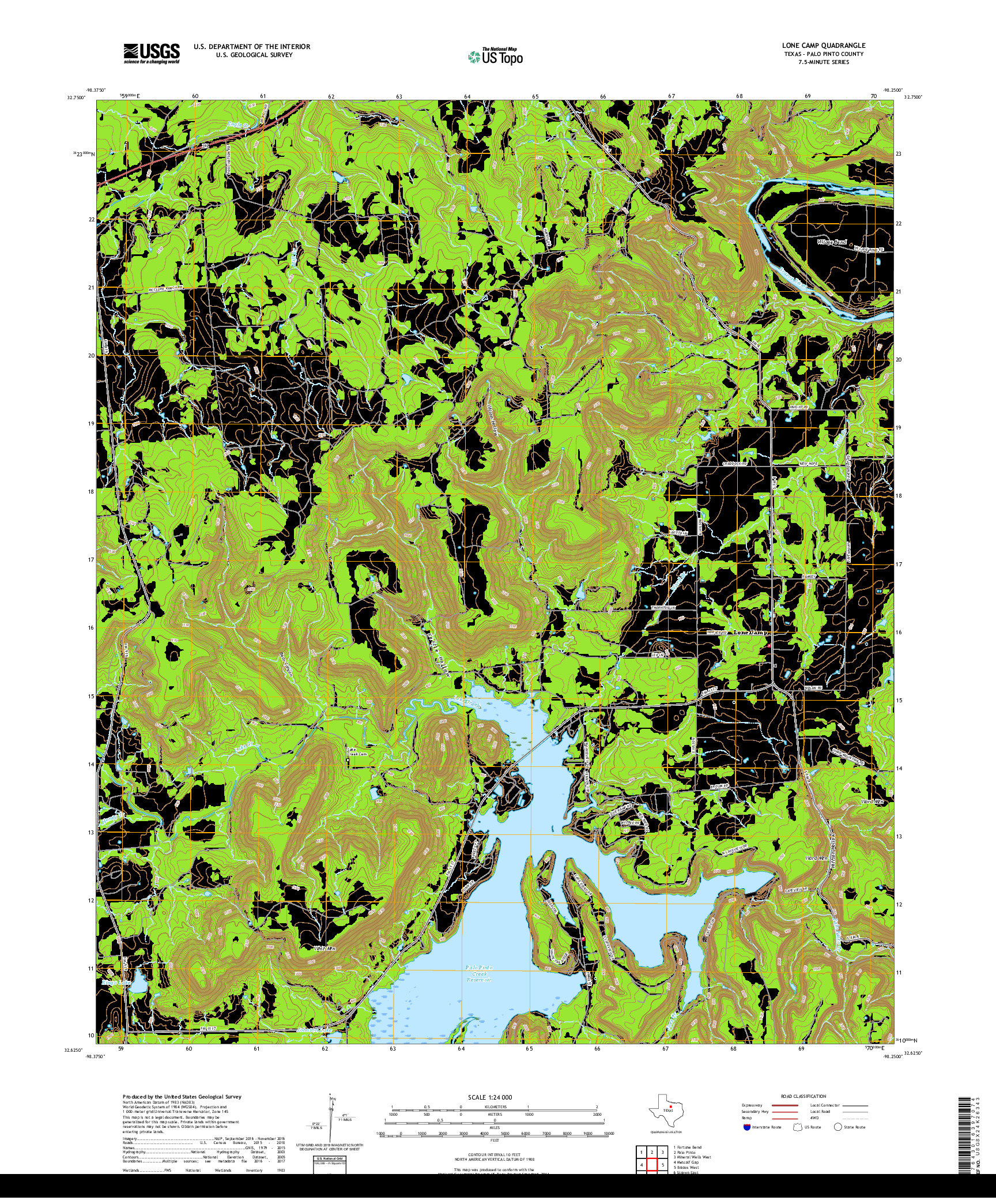 USGS US TOPO 7.5-MINUTE MAP FOR LONE CAMP, TX 2019