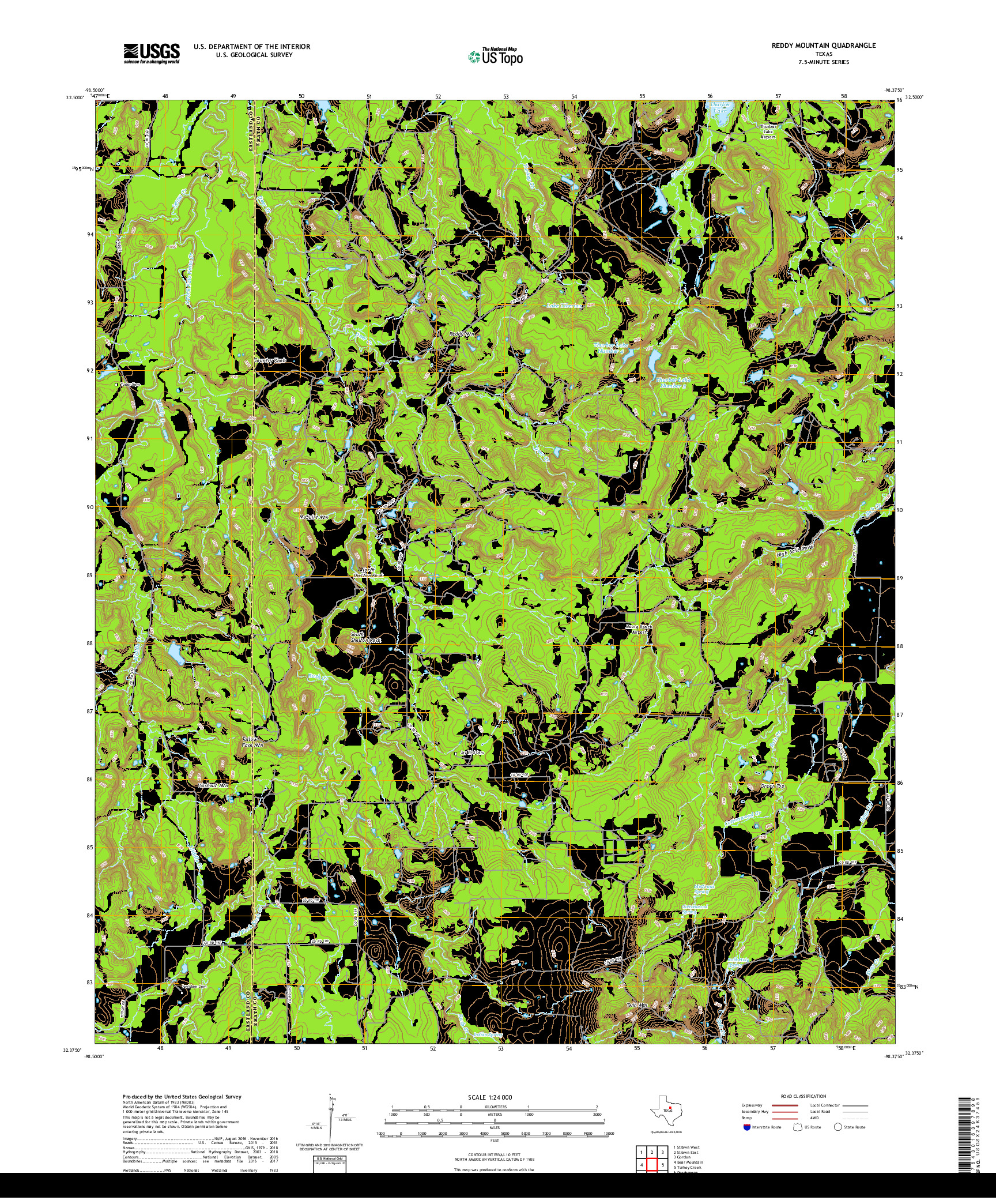 USGS US TOPO 7.5-MINUTE MAP FOR REDDY MOUNTAIN, TX 2019