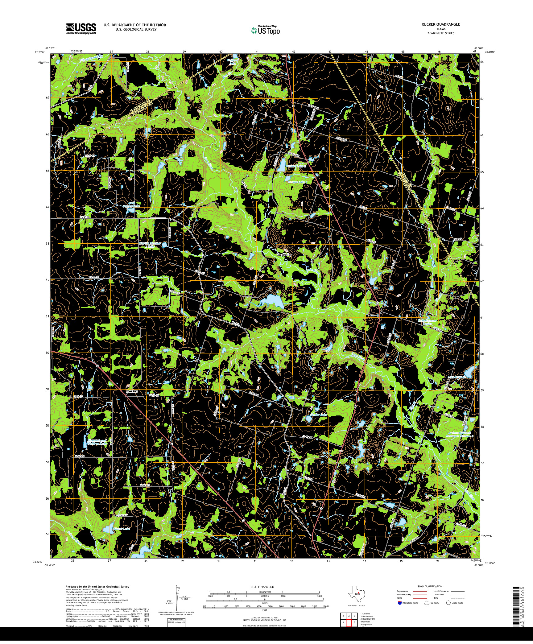 USGS US TOPO 7.5-MINUTE MAP FOR RUCKER, TX 2019