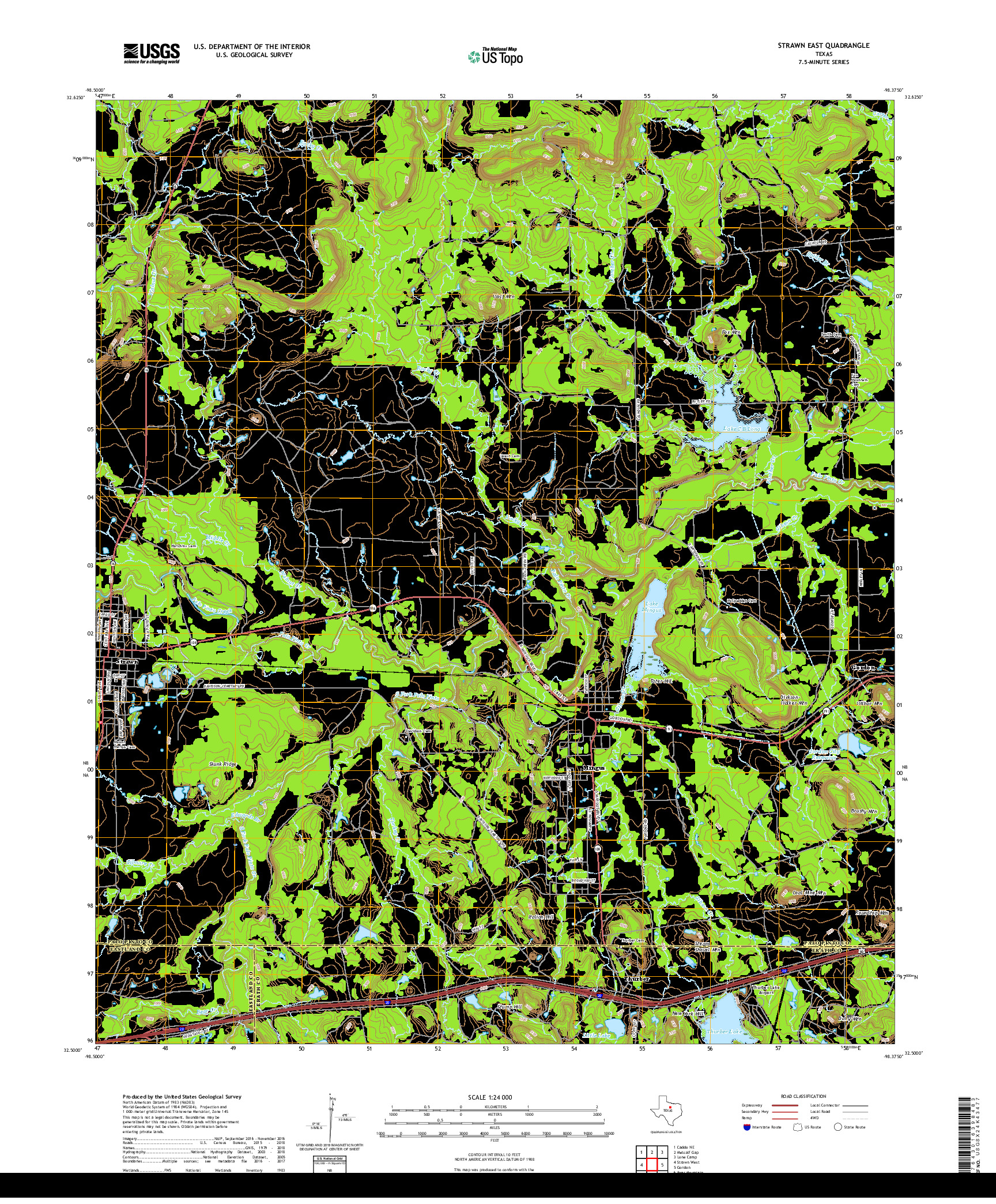 USGS US TOPO 7.5-MINUTE MAP FOR STRAWN EAST, TX 2019