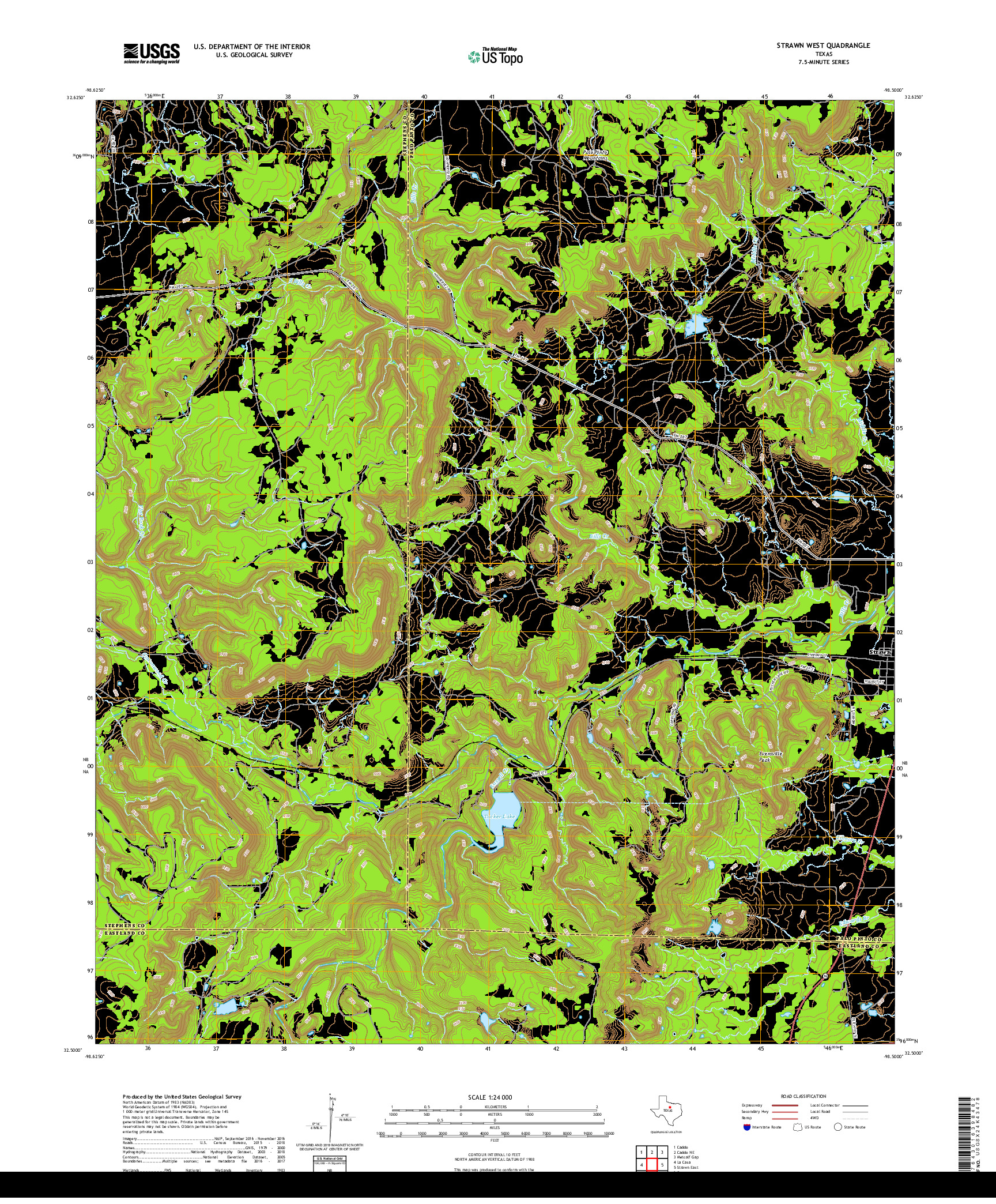 USGS US TOPO 7.5-MINUTE MAP FOR STRAWN WEST, TX 2019