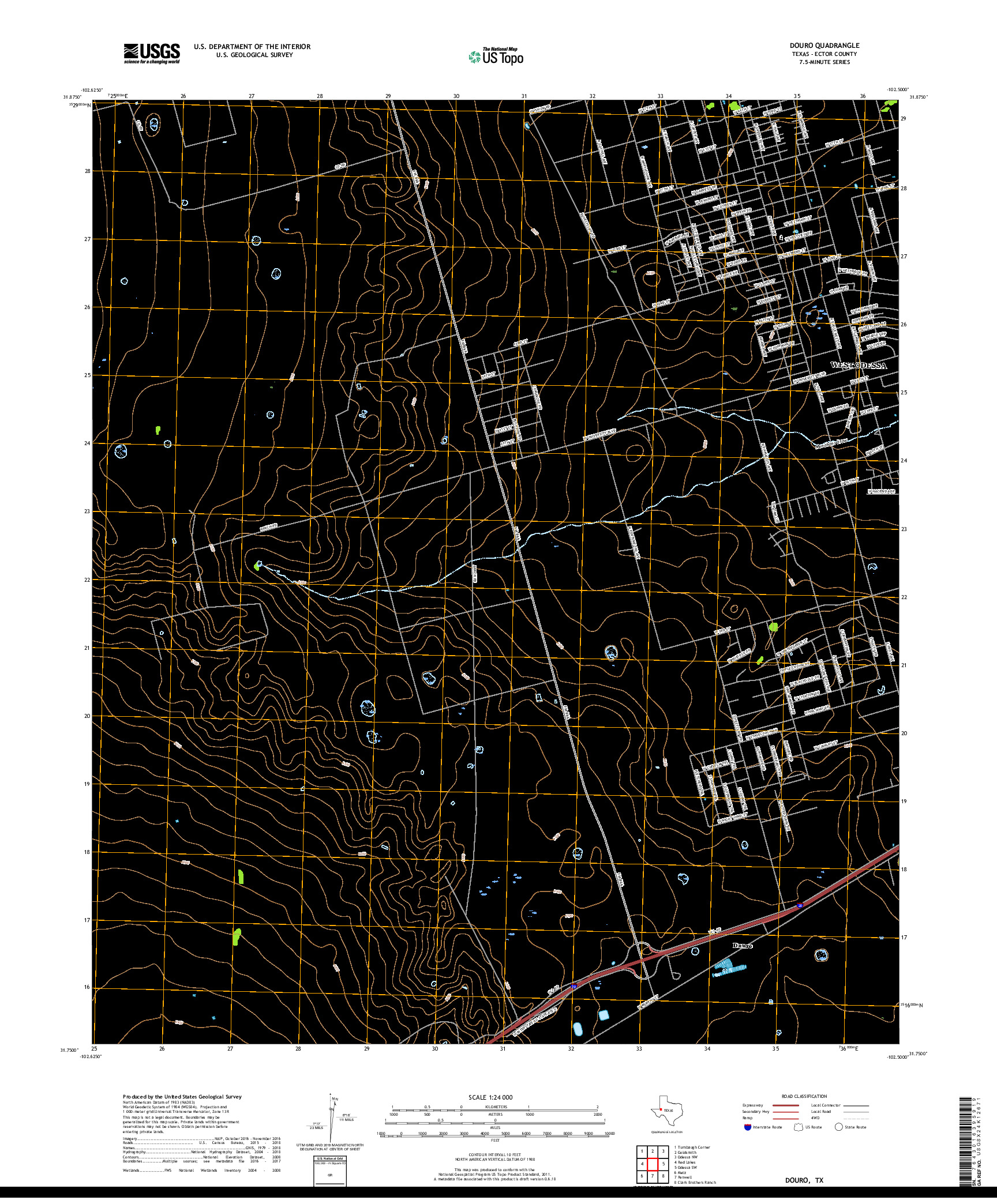 USGS US TOPO 7.5-MINUTE MAP FOR DOURO, TX 2019