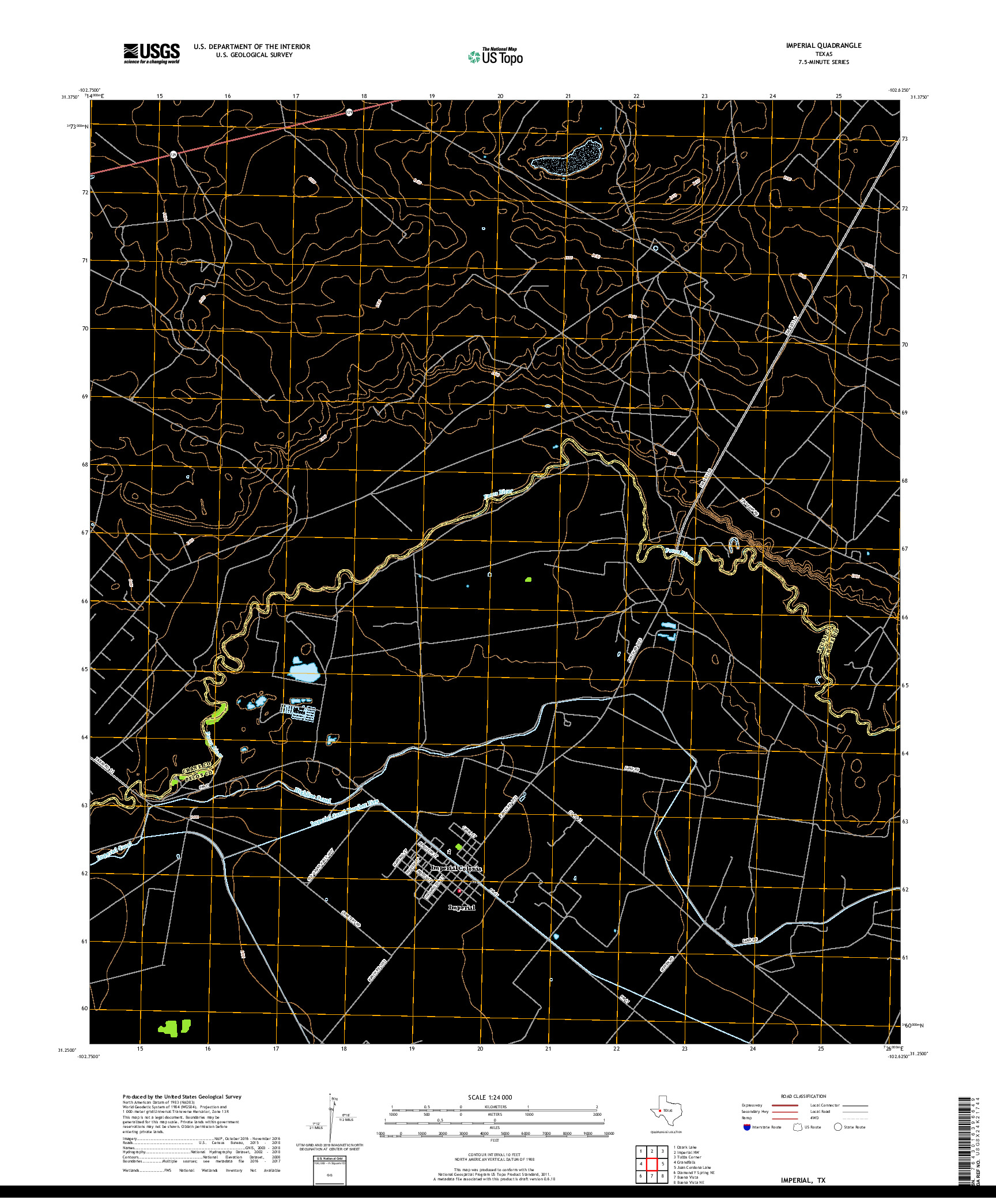USGS US TOPO 7.5-MINUTE MAP FOR IMPERIAL, TX 2019