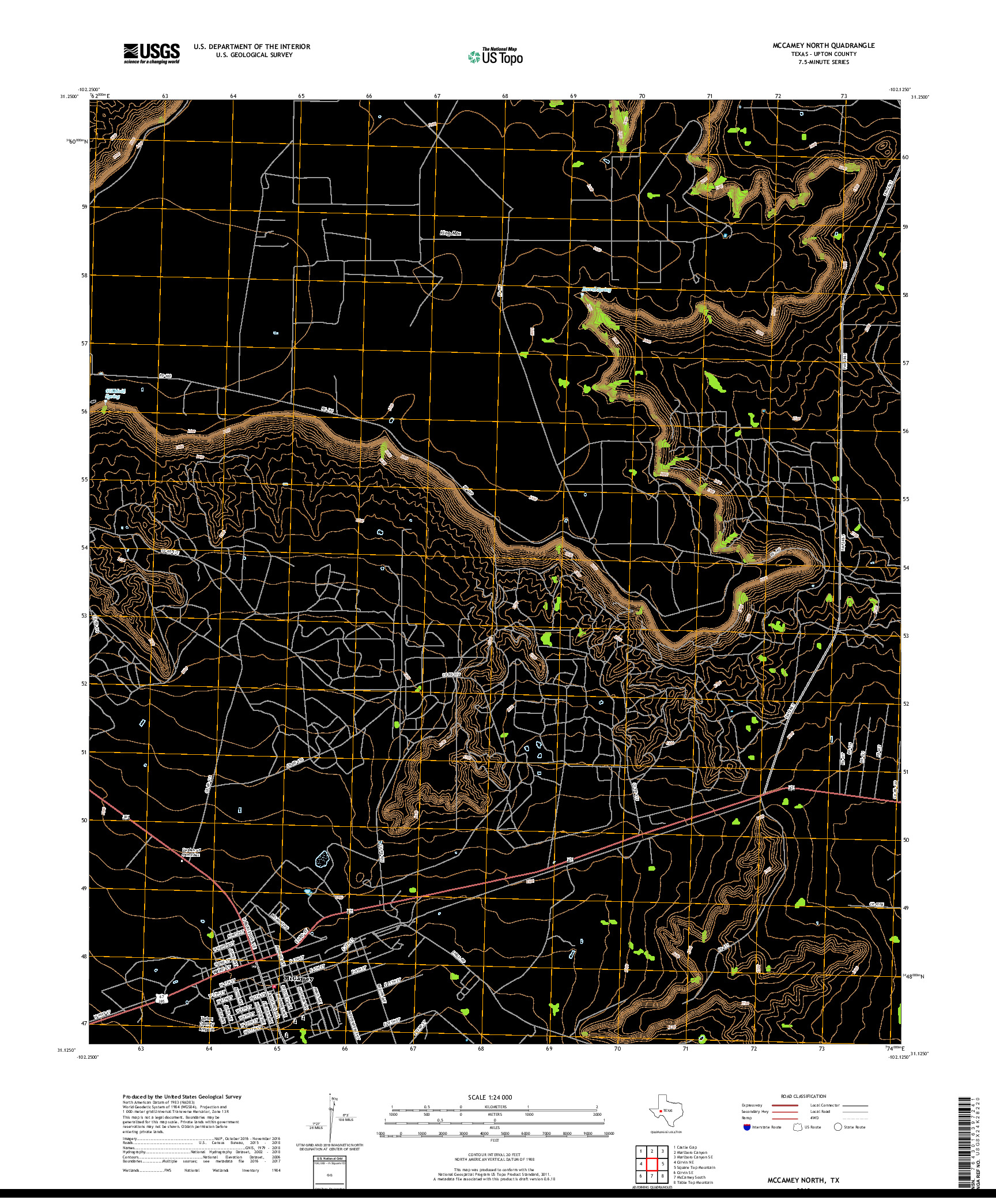 USGS US TOPO 7.5-MINUTE MAP FOR MCCAMEY NORTH, TX 2019