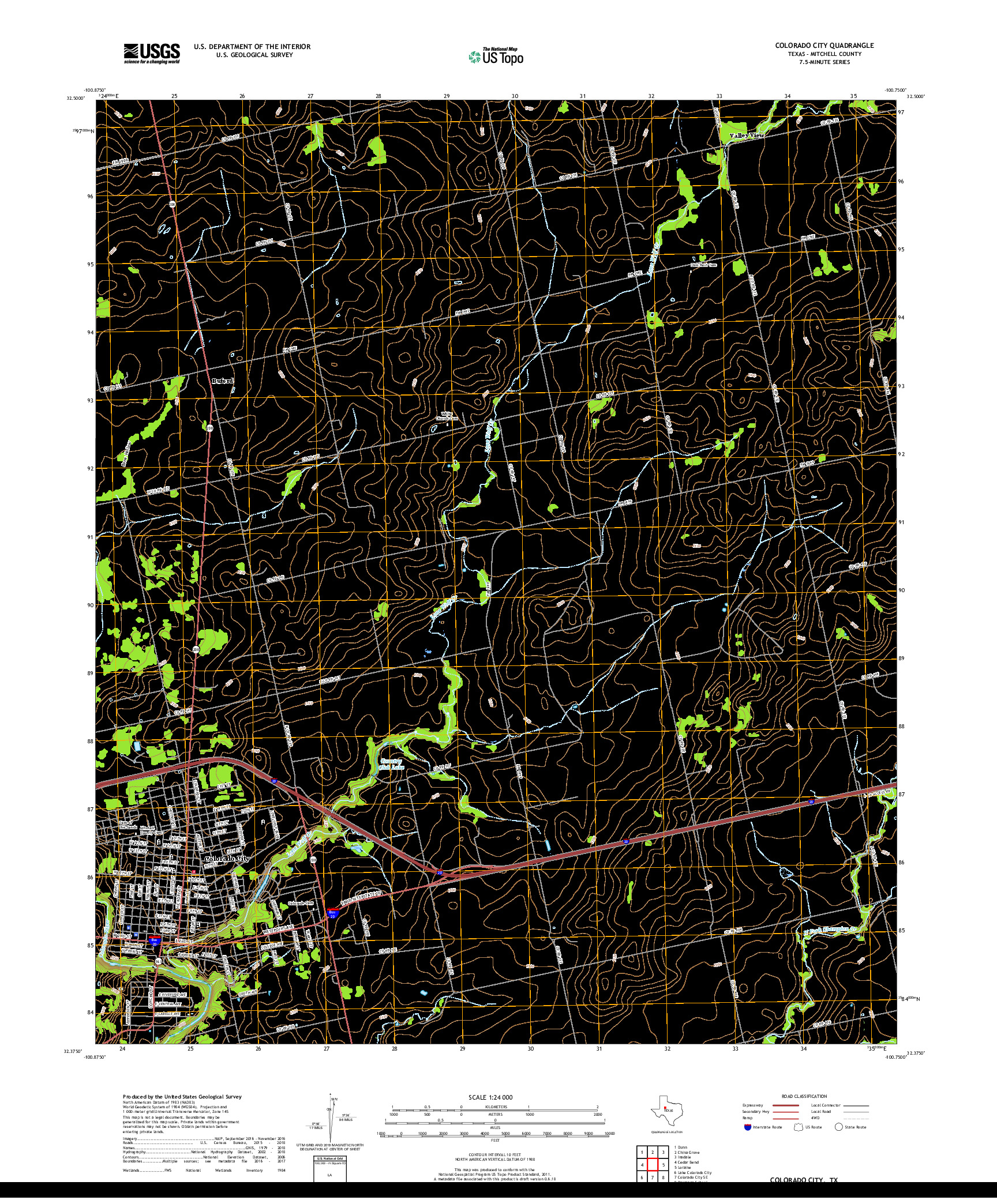 USGS US TOPO 7.5-MINUTE MAP FOR COLORADO CITY, TX 2019