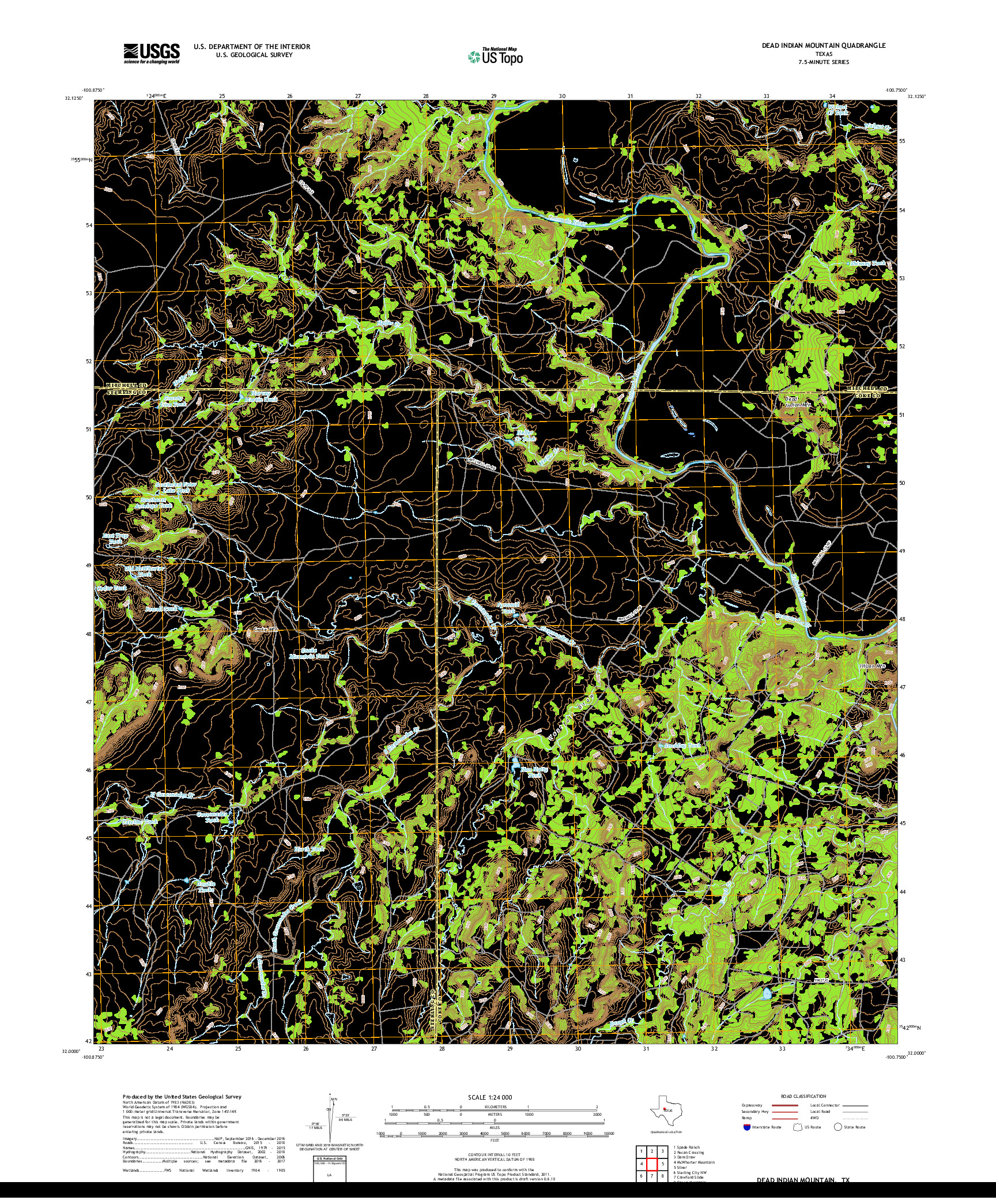 USGS US TOPO 7.5-MINUTE MAP FOR DEAD INDIAN MOUNTAIN, TX 2019