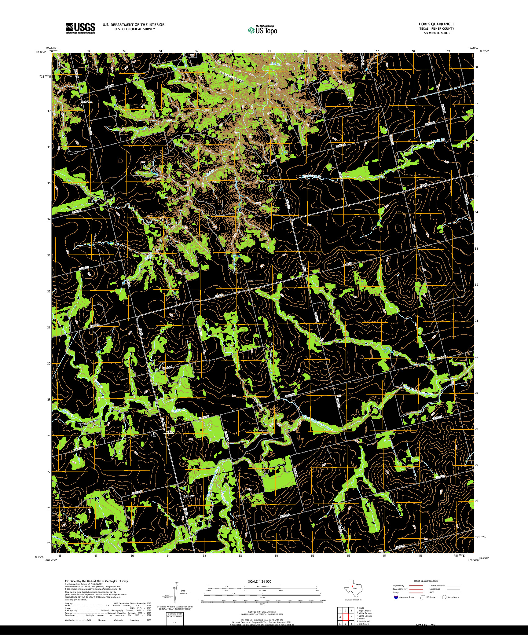 USGS US TOPO 7.5-MINUTE MAP FOR HOBBS, TX 2019