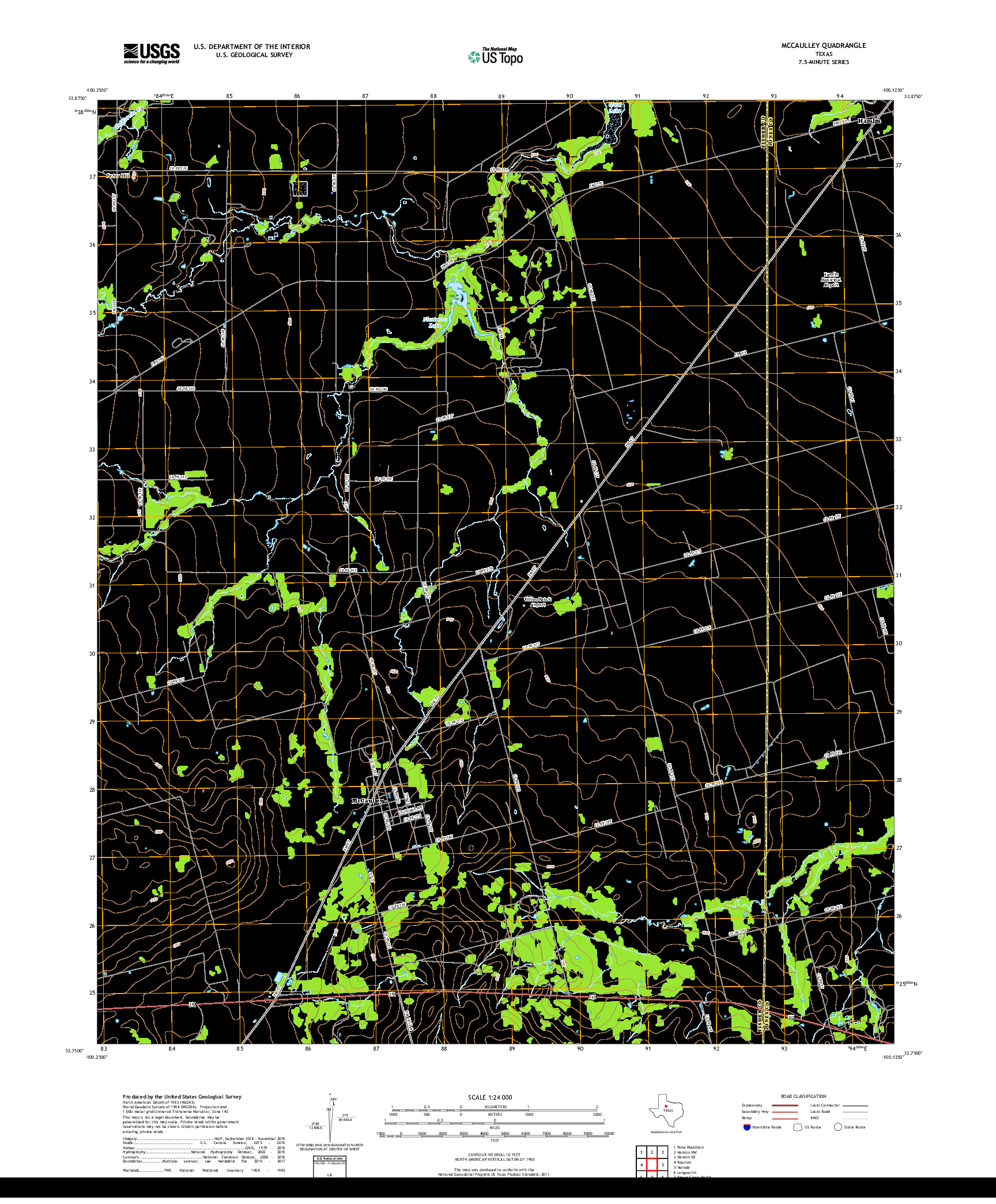 USGS US TOPO 7.5-MINUTE MAP FOR MCCAULLEY, TX 2019