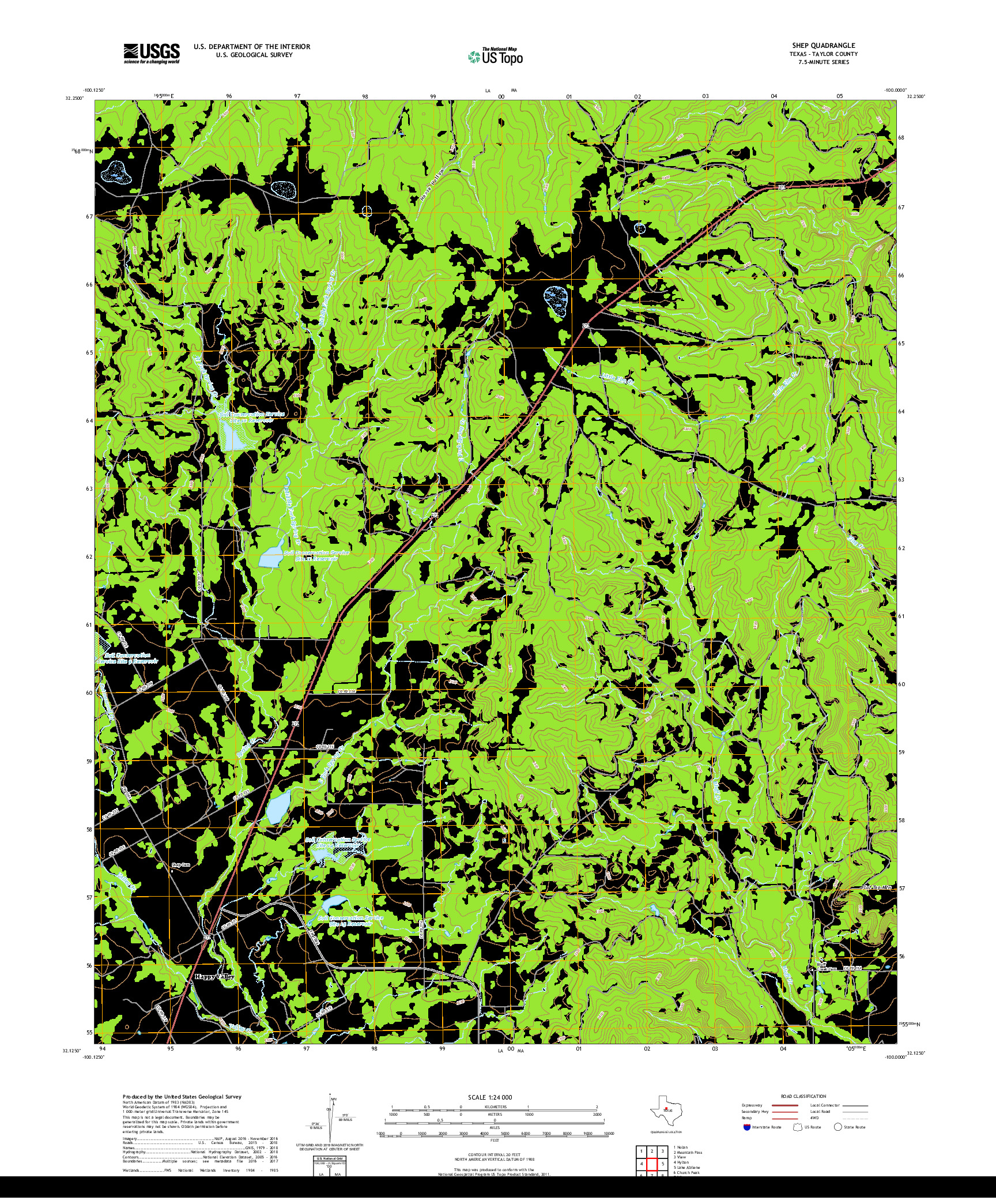 USGS US TOPO 7.5-MINUTE MAP FOR SHEP, TX 2019