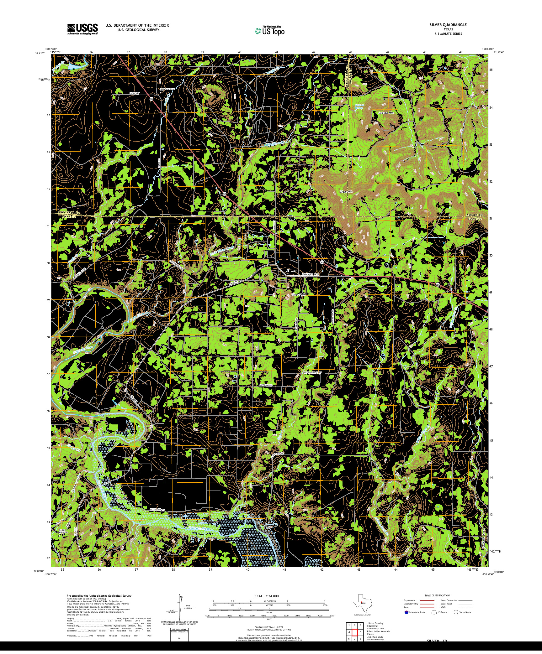 USGS US TOPO 7.5-MINUTE MAP FOR SILVER, TX 2019