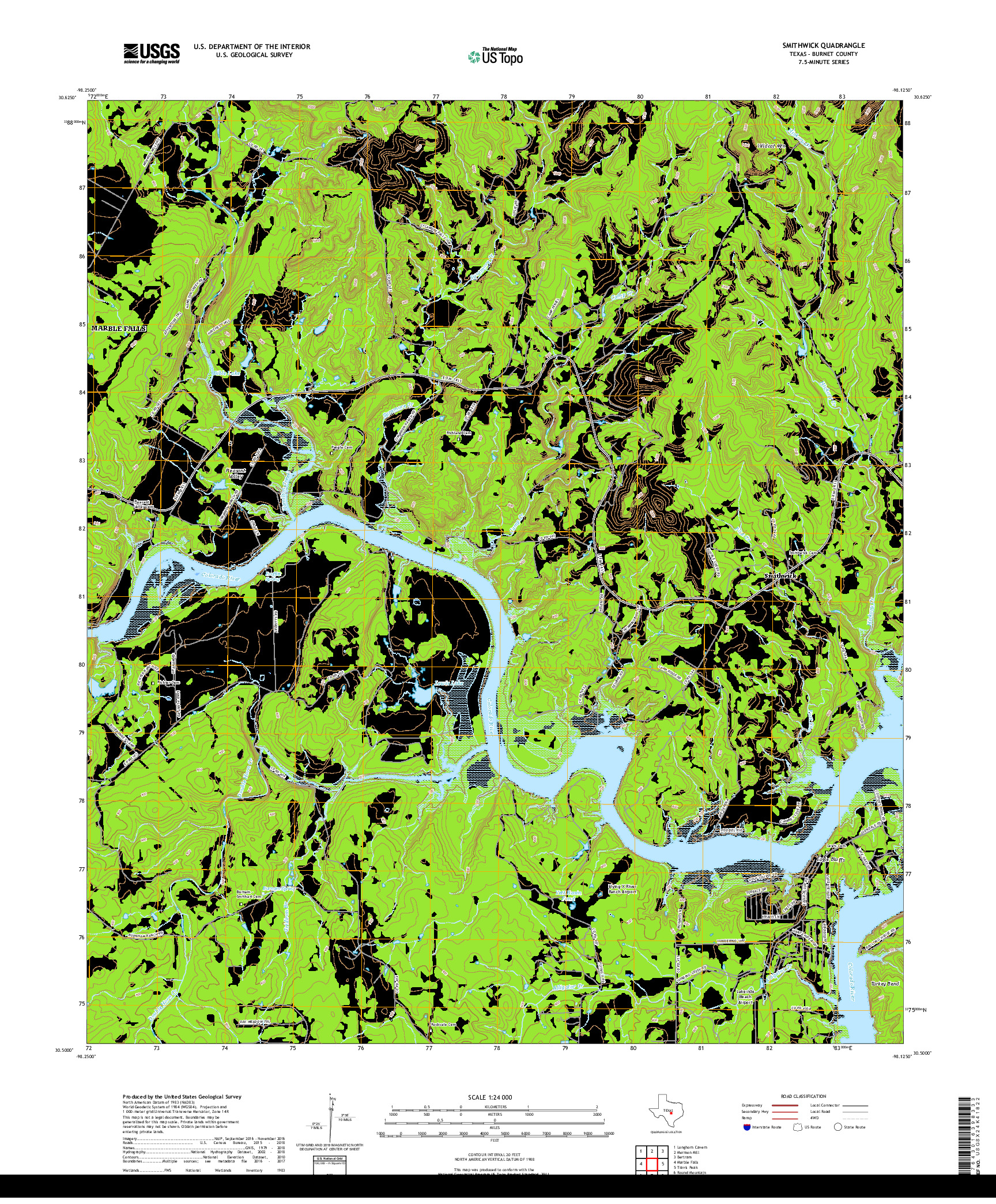 USGS US TOPO 7.5-MINUTE MAP FOR SMITHWICK, TX 2019