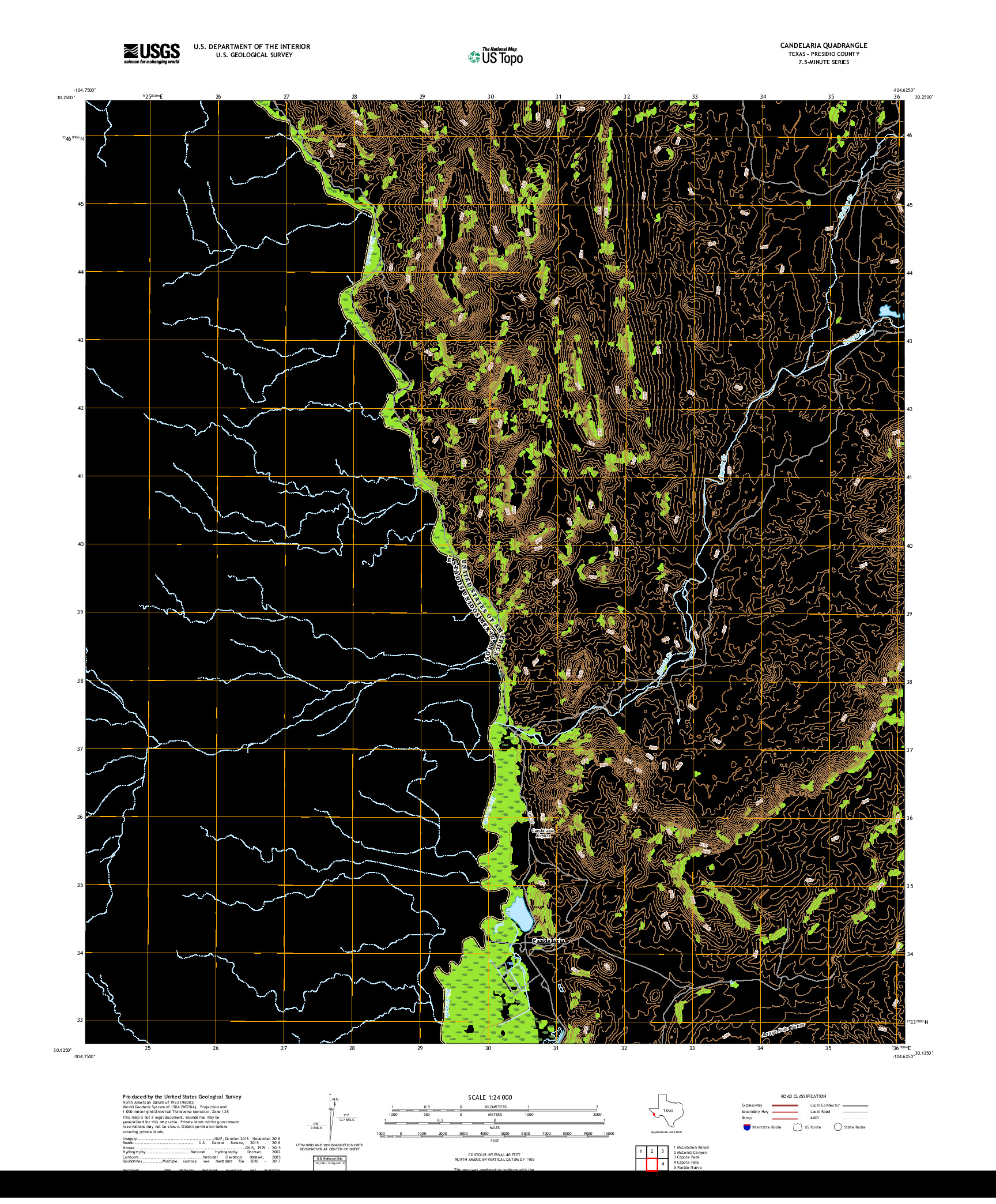 USGS US TOPO 7.5-MINUTE MAP FOR CANDELARIA, TX,CHH 2019