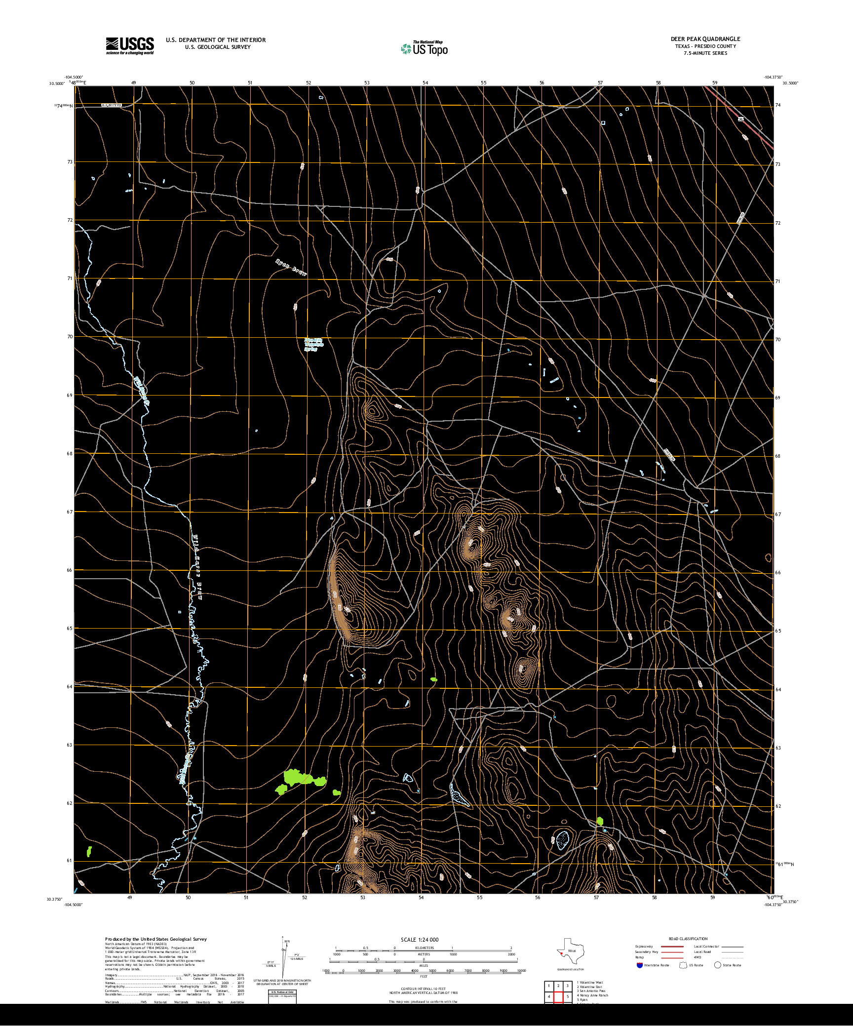 USGS US TOPO 7.5-MINUTE MAP FOR DEER PEAK, TX 2019