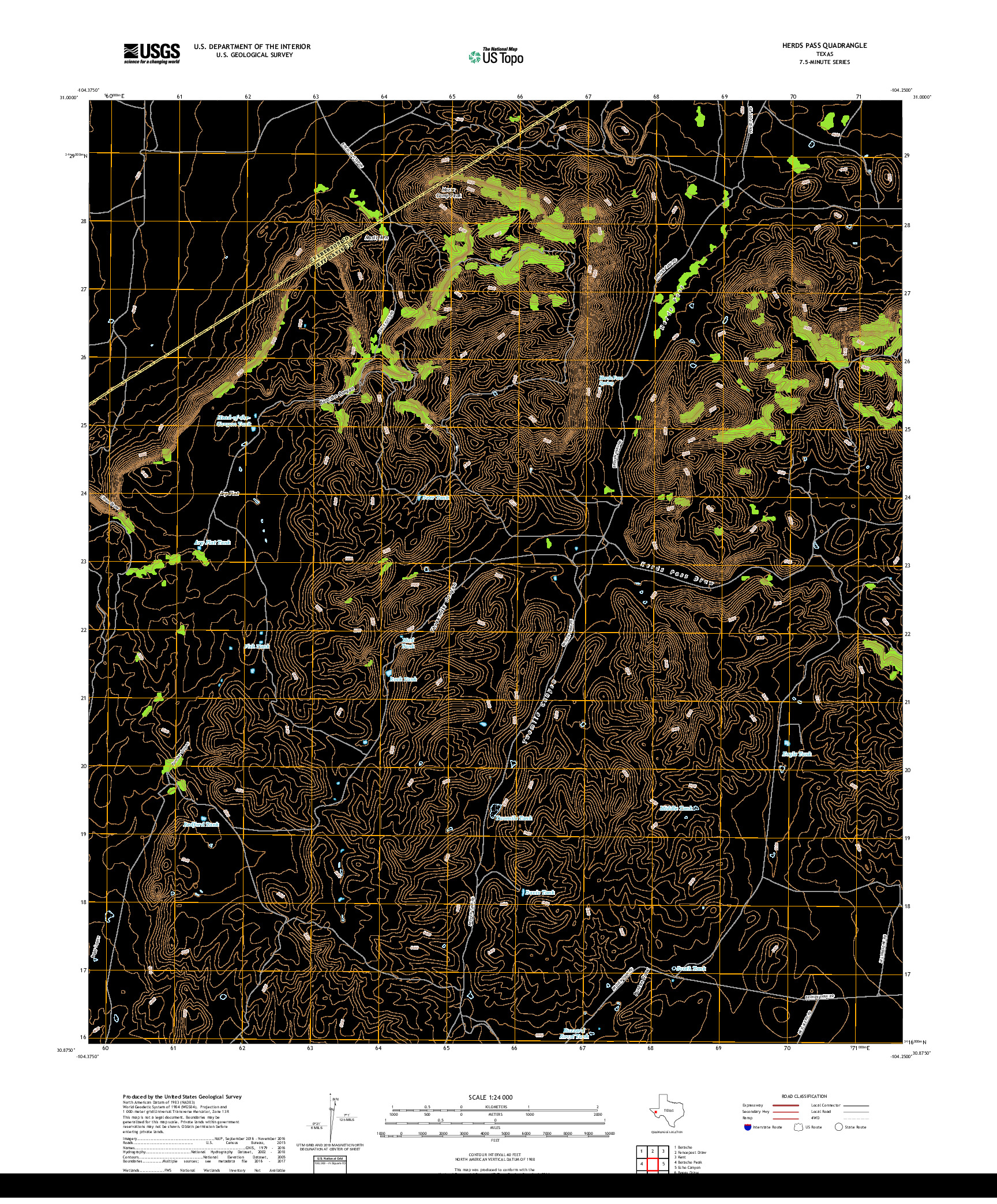 USGS US TOPO 7.5-MINUTE MAP FOR HERDS PASS, TX 2019