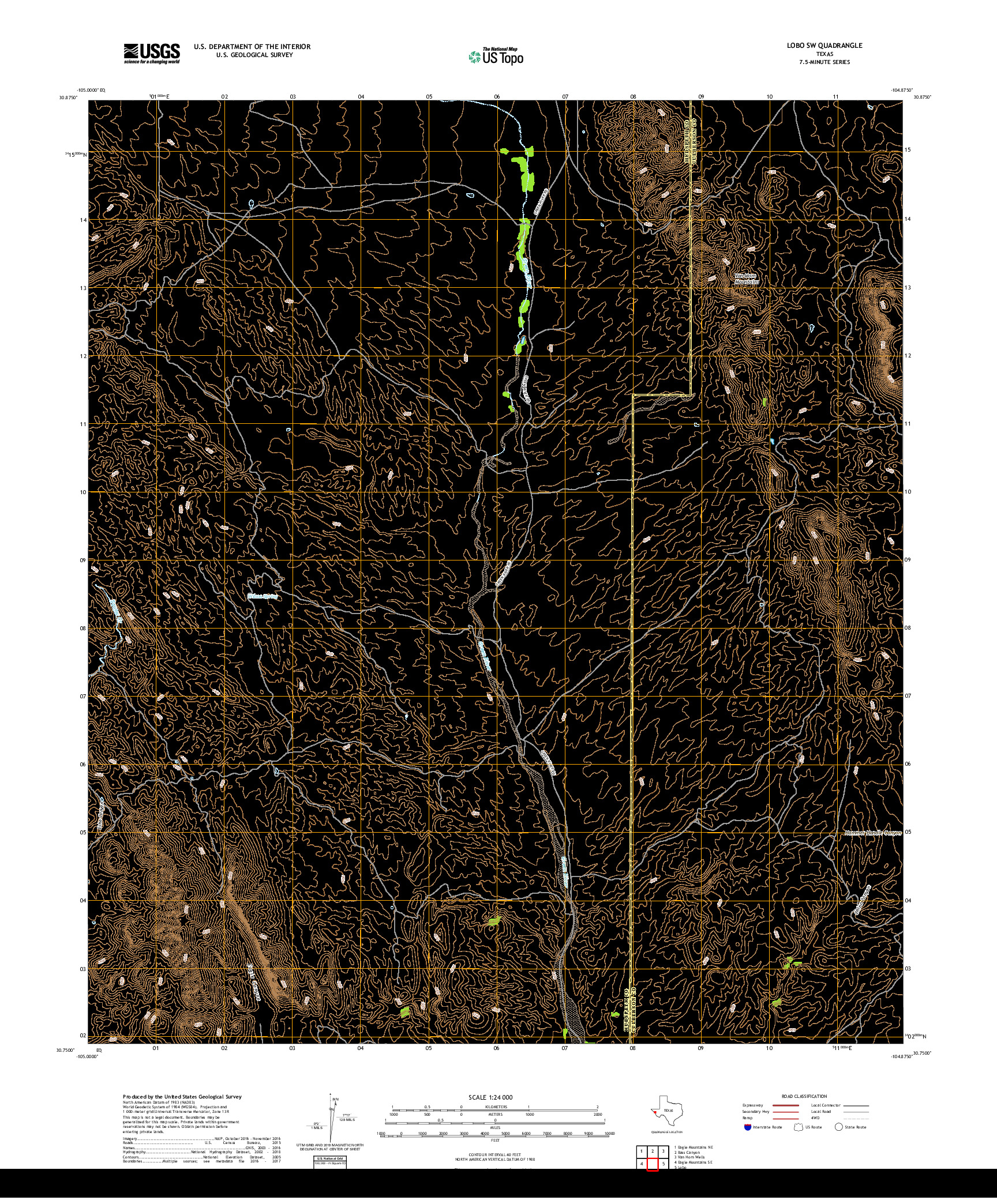 USGS US TOPO 7.5-MINUTE MAP FOR LOBO SW, TX 2019