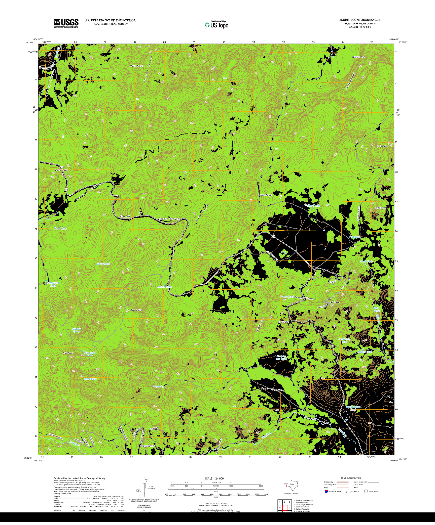 USGS US TOPO 7.5-MINUTE MAP FOR MOUNT LOCKE, TX 2019