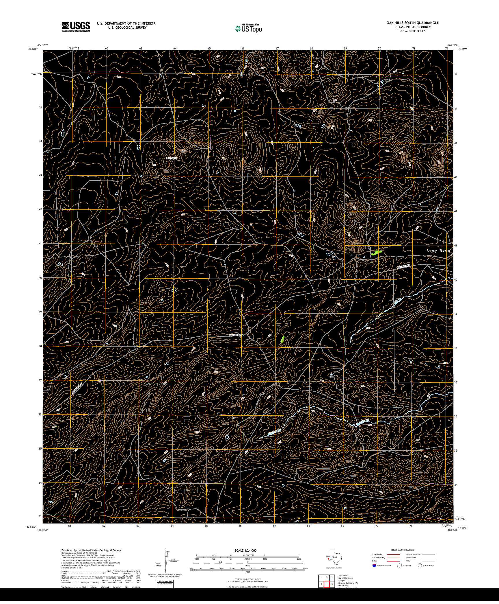 USGS US TOPO 7.5-MINUTE MAP FOR OAK HILLS SOUTH, TX 2019