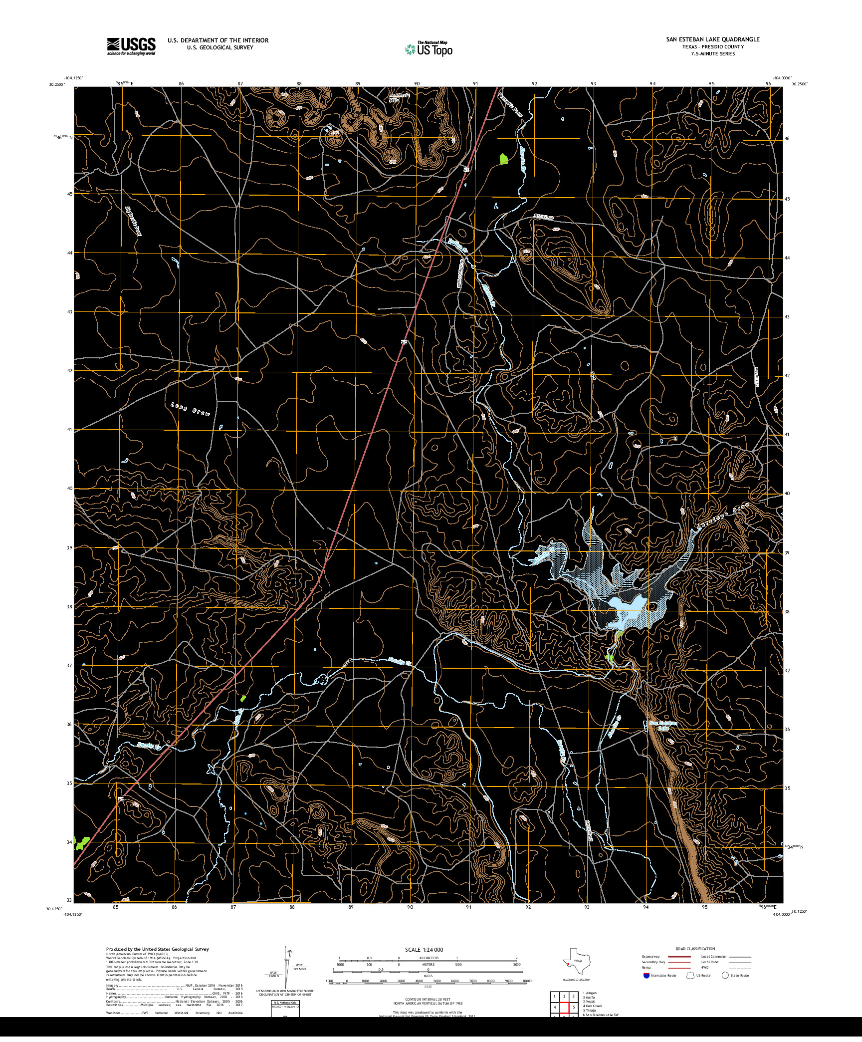 USGS US TOPO 7.5-MINUTE MAP FOR SAN ESTEBAN LAKE, TX 2019
